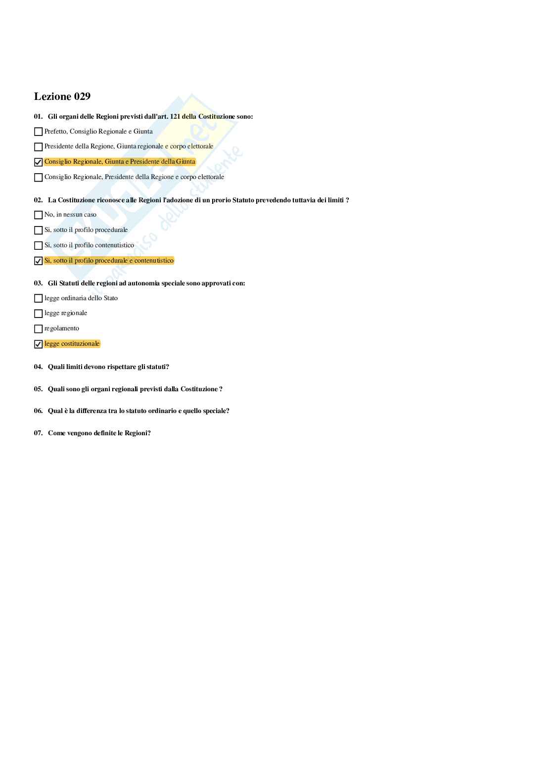 Paniere Istituzione di diritto pubblico (2026) - Risposte multiple corrette Pag. 41