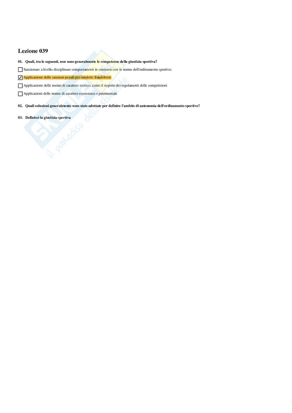 Paniere Istituzione di diritto pubblico (2026) - Risposte multiple corrette Pag. 51