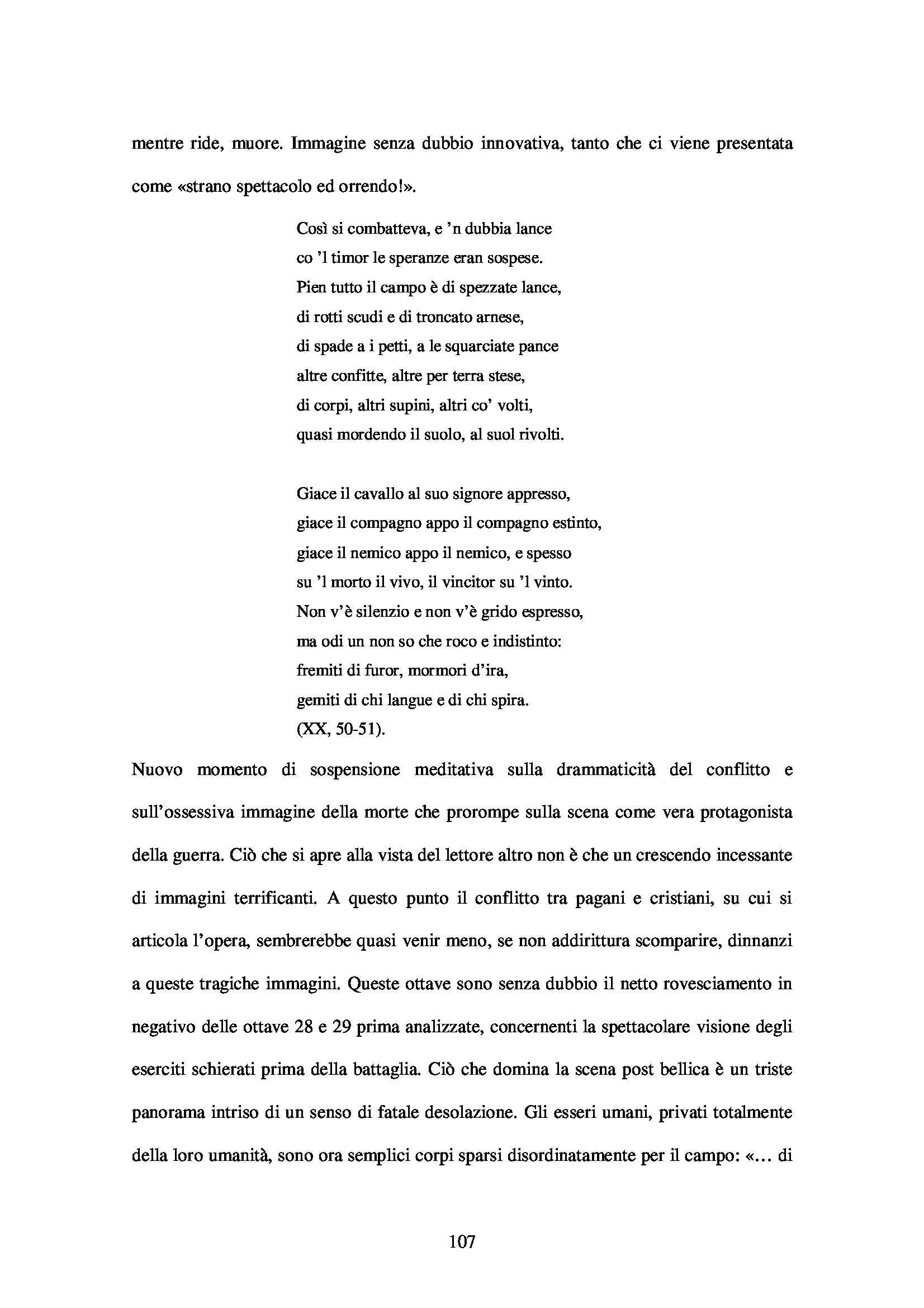 Tesi - Lo spettacolo della guerra nella Gerusalemme Liberata di Torquato Tasso Pag. 106