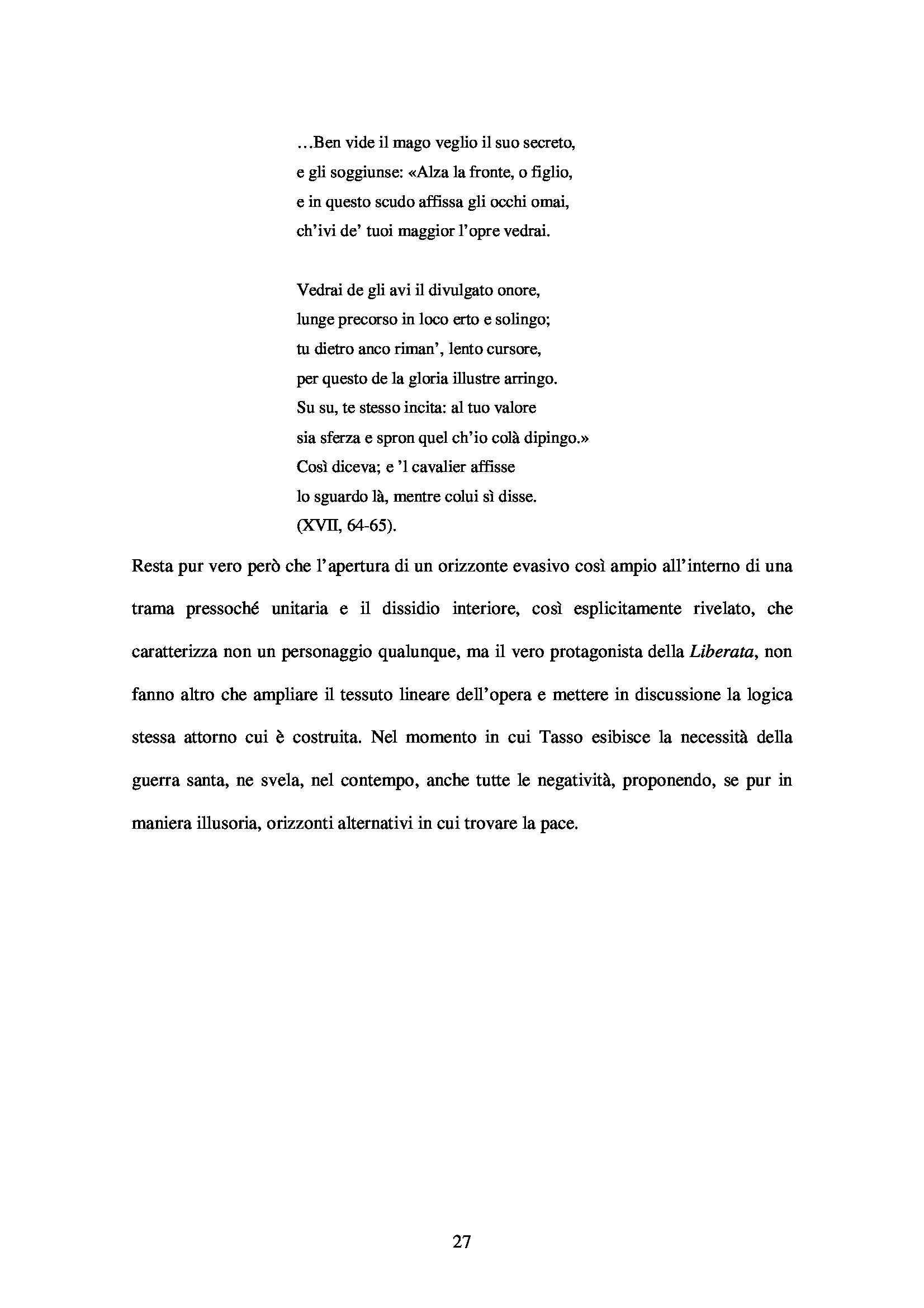 Tesi - Lo spettacolo della guerra nella Gerusalemme Liberata di Torquato Tasso Pag. 26