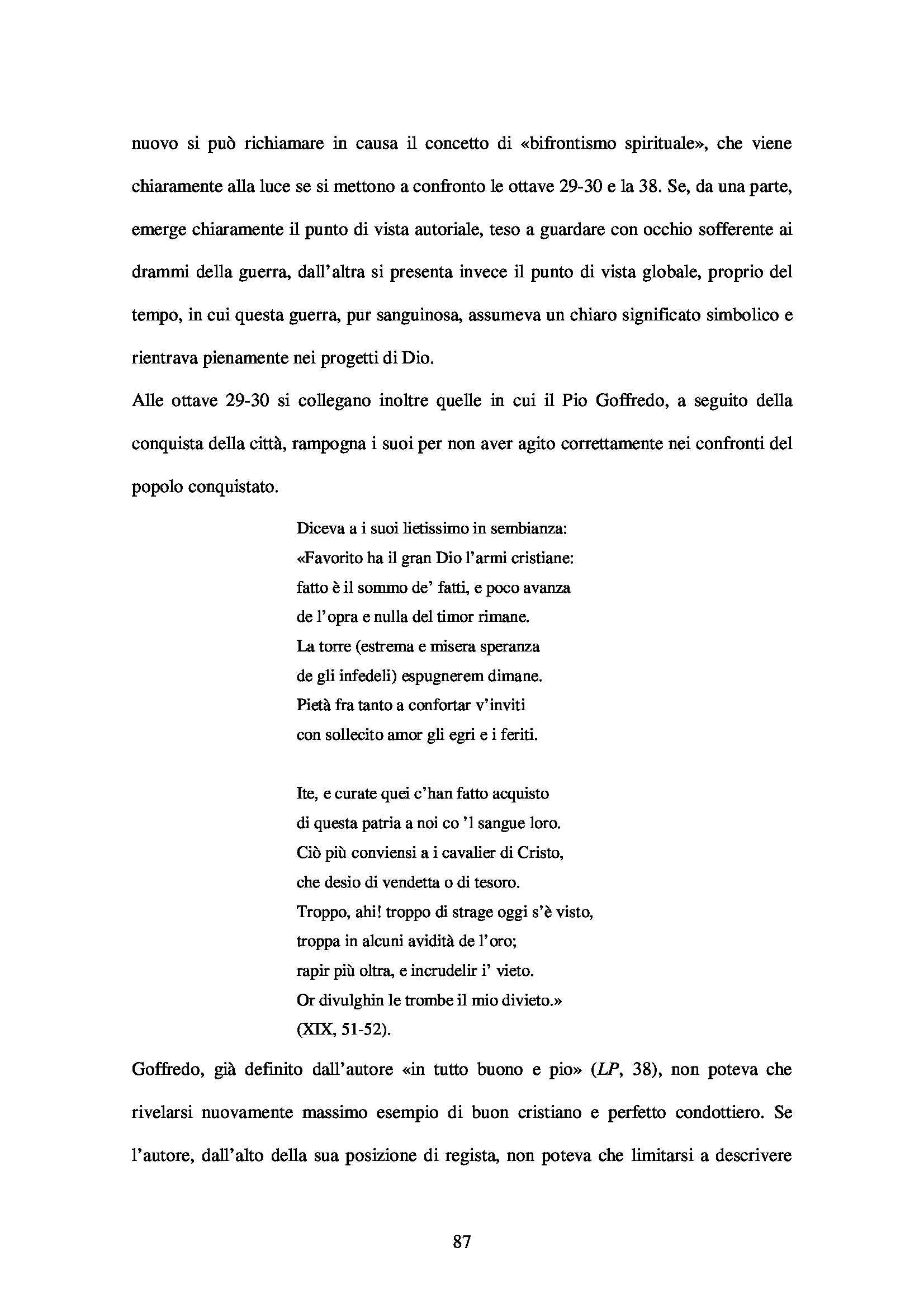 Tesi - Lo spettacolo della guerra nella Gerusalemme Liberata di Torquato Tasso Pag. 86