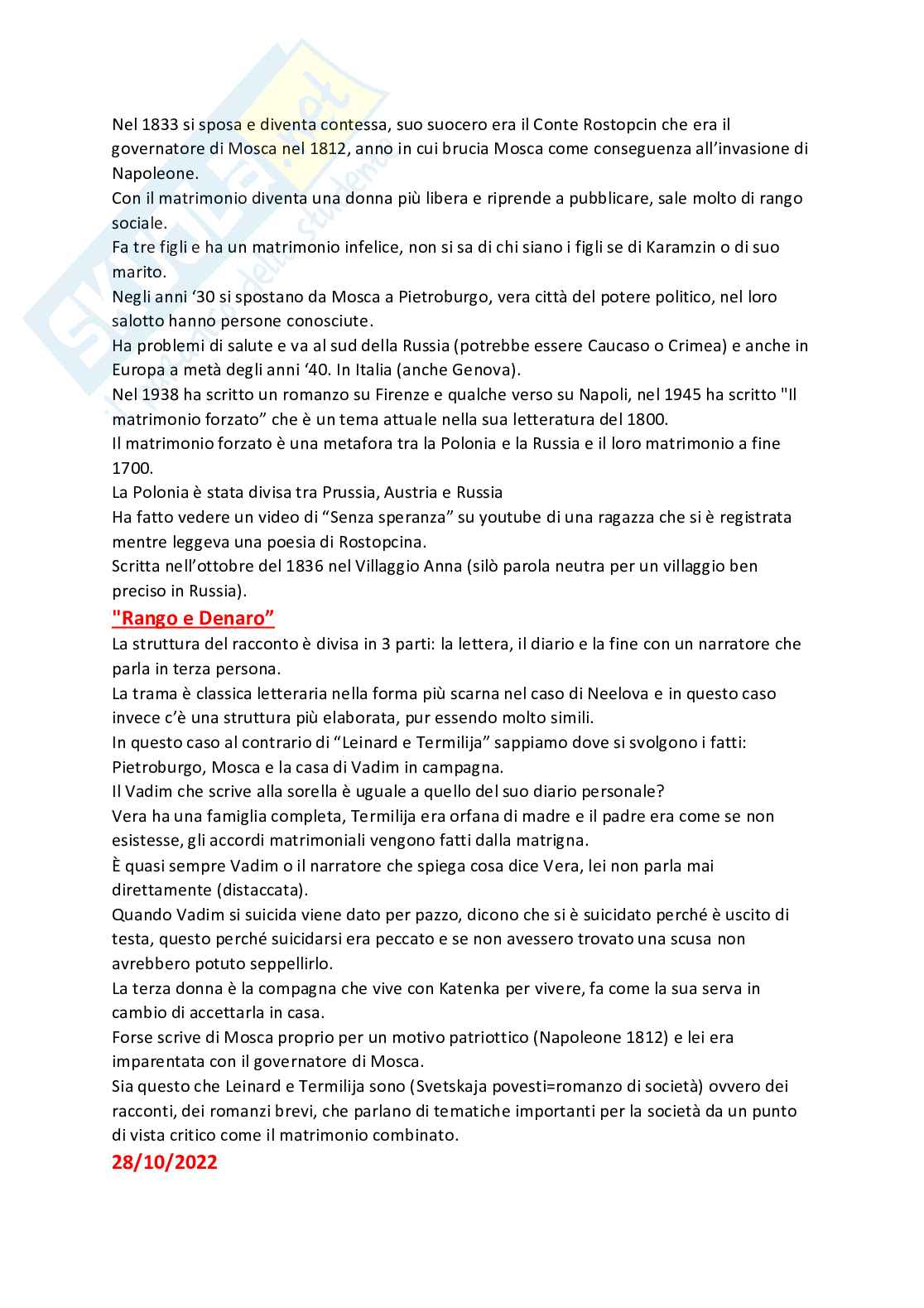 Letteratura russa del secondo anno: da Neelova a Leskov Pag. 6