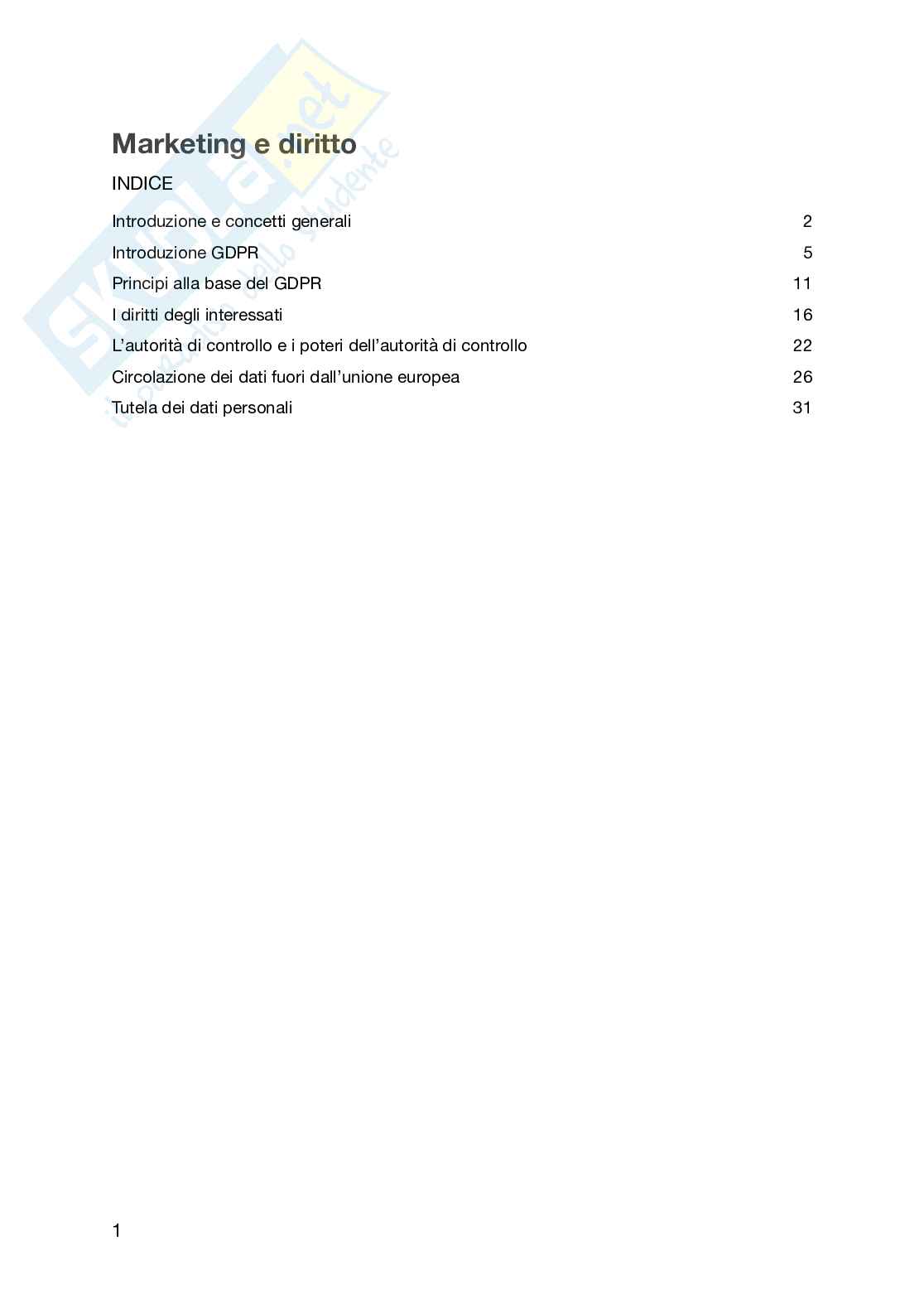Appunti esame Marketing e diritto (primo parziale) Pag. 1