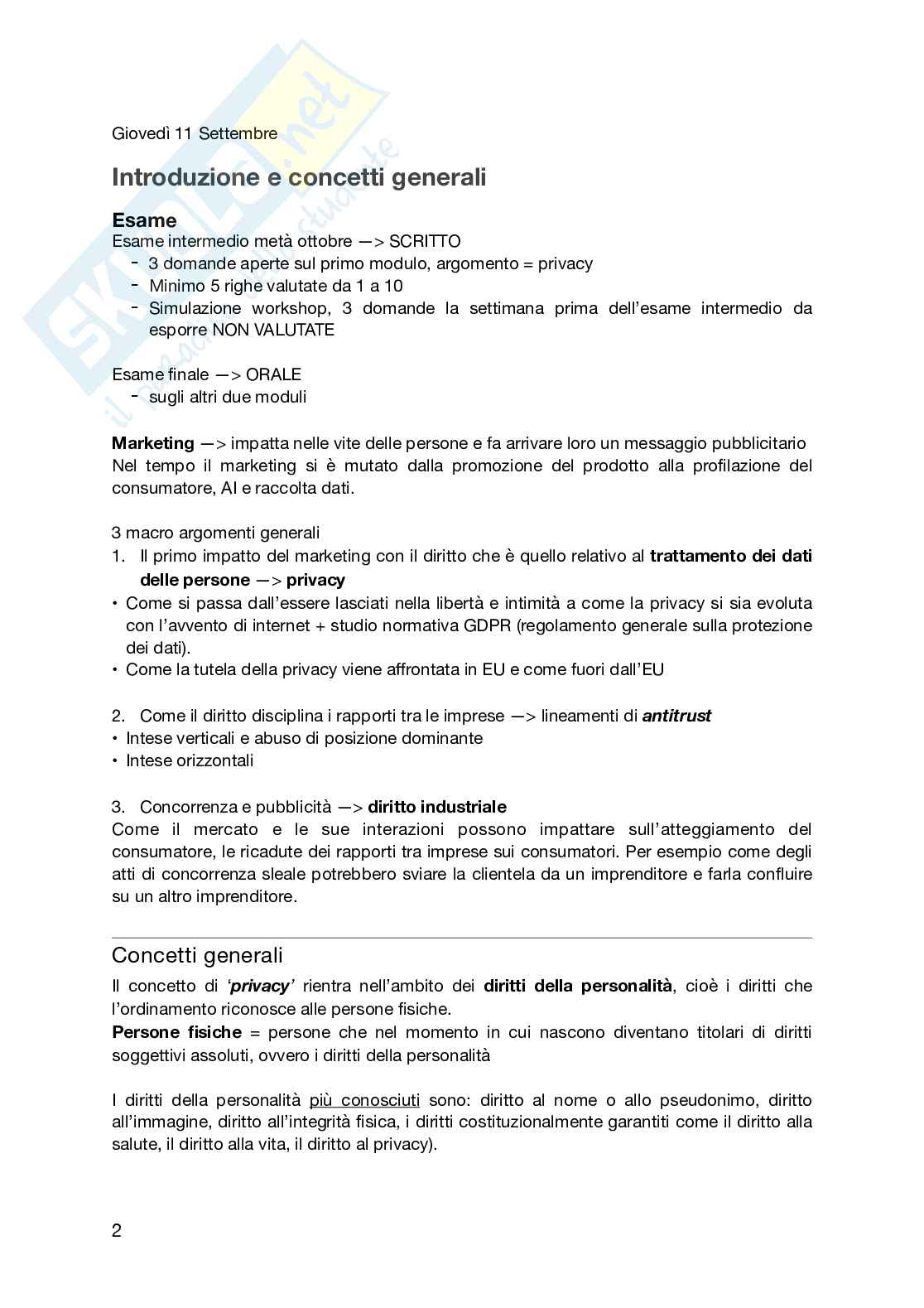 Appunti esame Marketing e diritto (primo parziale) Pag. 2