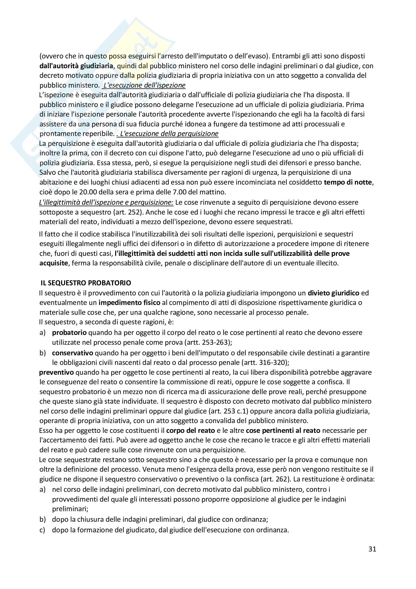 Riassunto esame diritto di procedura penale, prof. Deganello, libro consigliato Scaparone, vol 1 e 2 Pag. 31