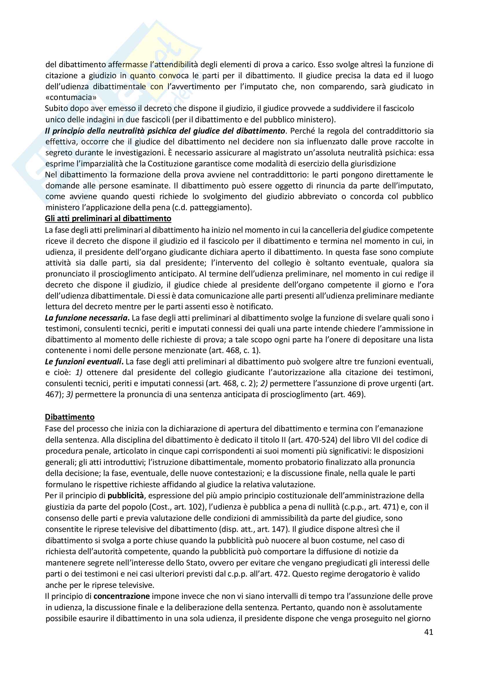Riassunto esame diritto di procedura penale, prof. Deganello, libro consigliato Scaparone, vol 1 e 2 Pag. 41