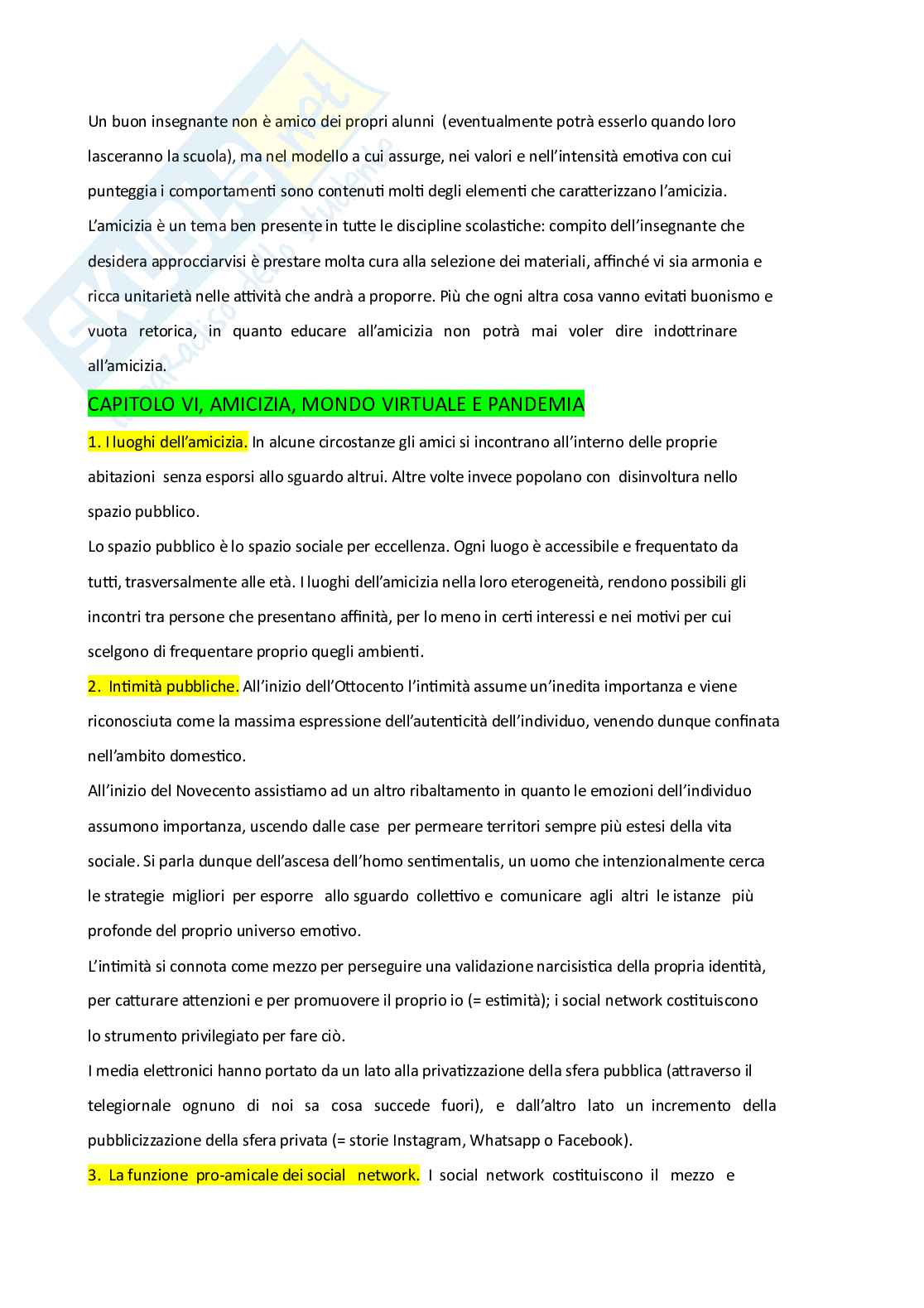 Riassunto esame Pedagogia generale e sociale , Prof. Iannone Anna, libro consigliato Il ciondolo spezzato , Zannoni  Pag. 21