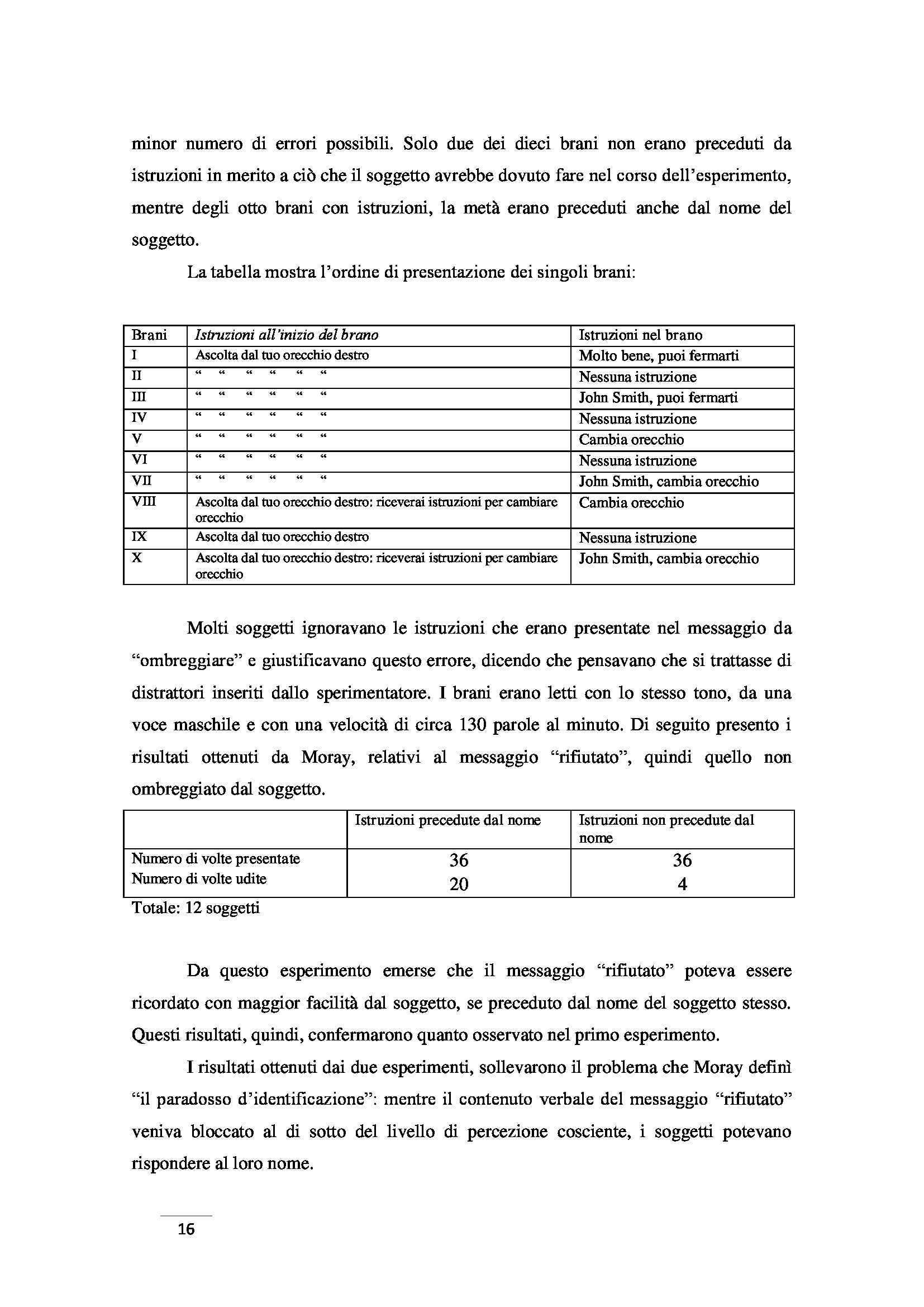 Valutazione dell'attenzione uditiva nel soggetto adulto - Tesi Pag. 16