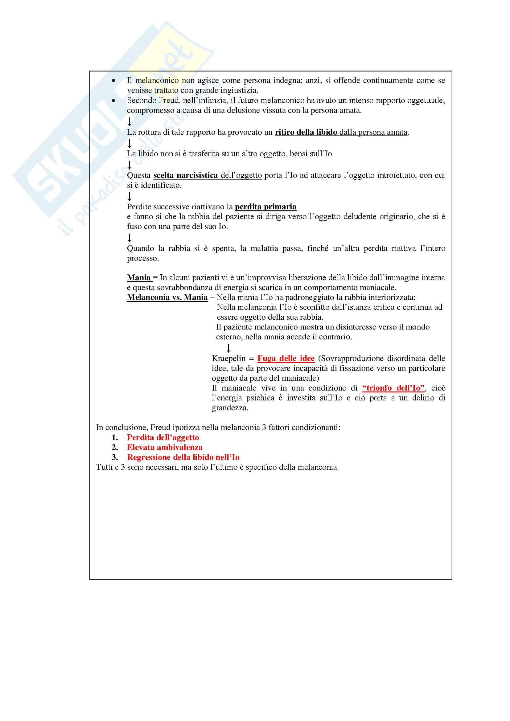 Riassunto esame Psicodinamica dello sviluppo e delle relazioni, prof. Perrella, libro consigliato La depressione: storia, teoria, clinica, Perrella R. Pag. 2