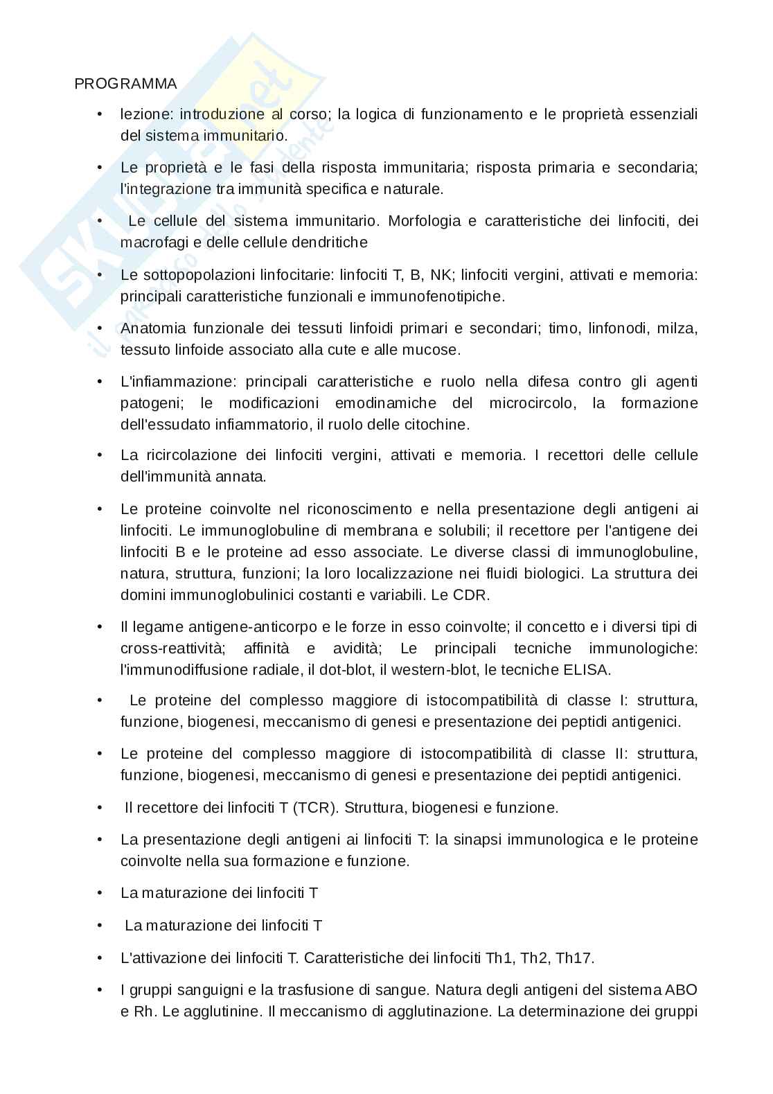 Immunologia e patologia - appunti Pag. 1