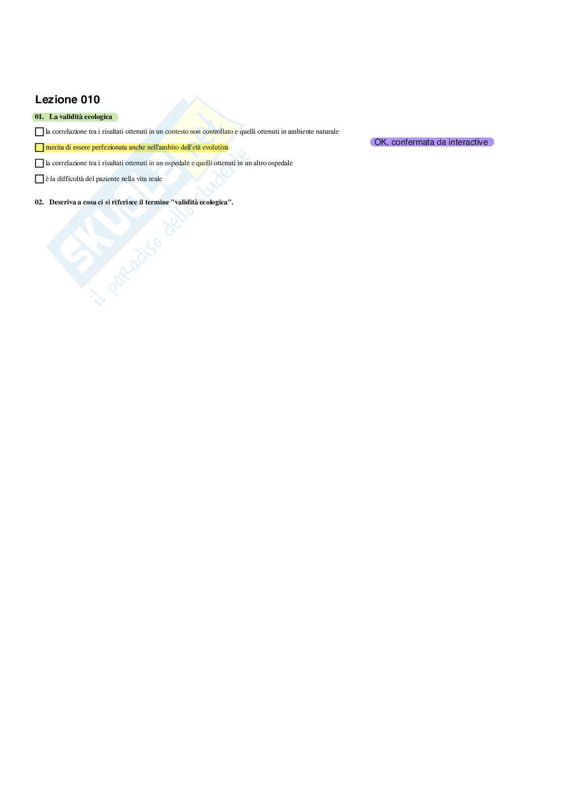 Paniere Neuropsichiatria infantile - Risposte multiple - aggiornato (2026) Pag. 11