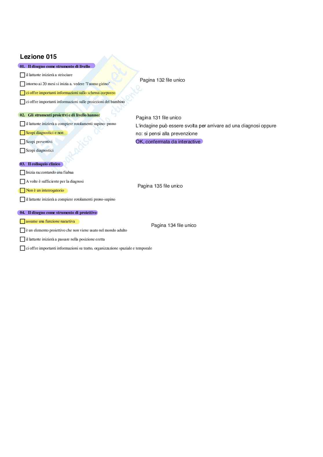 Paniere Neuropsichiatria infantile - Risposte multiple - aggiornato (2026) Pag. 16