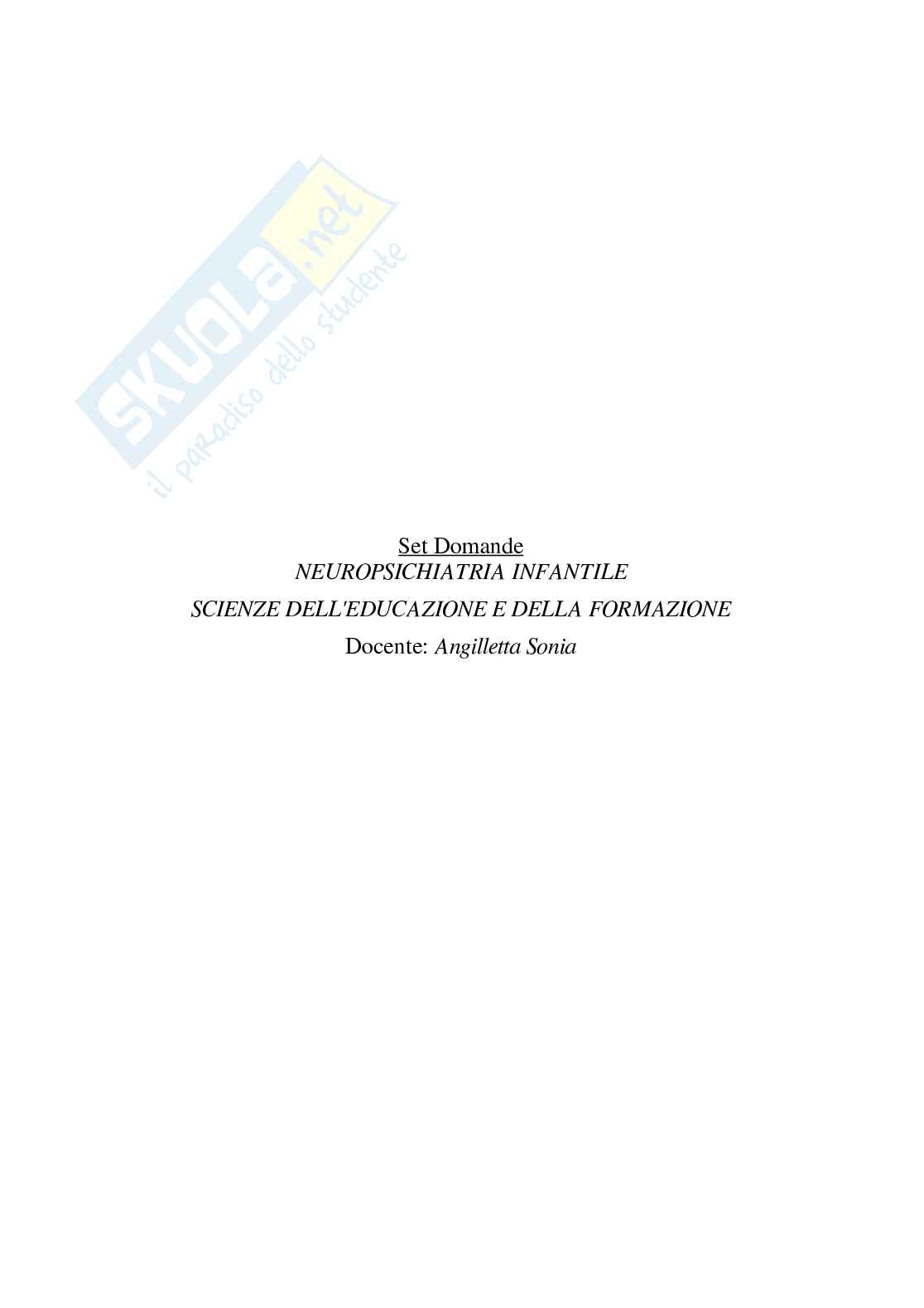 Paniere Neuropsichiatria infantile - Risposte multiple - aggiornato (2026) Pag. 2