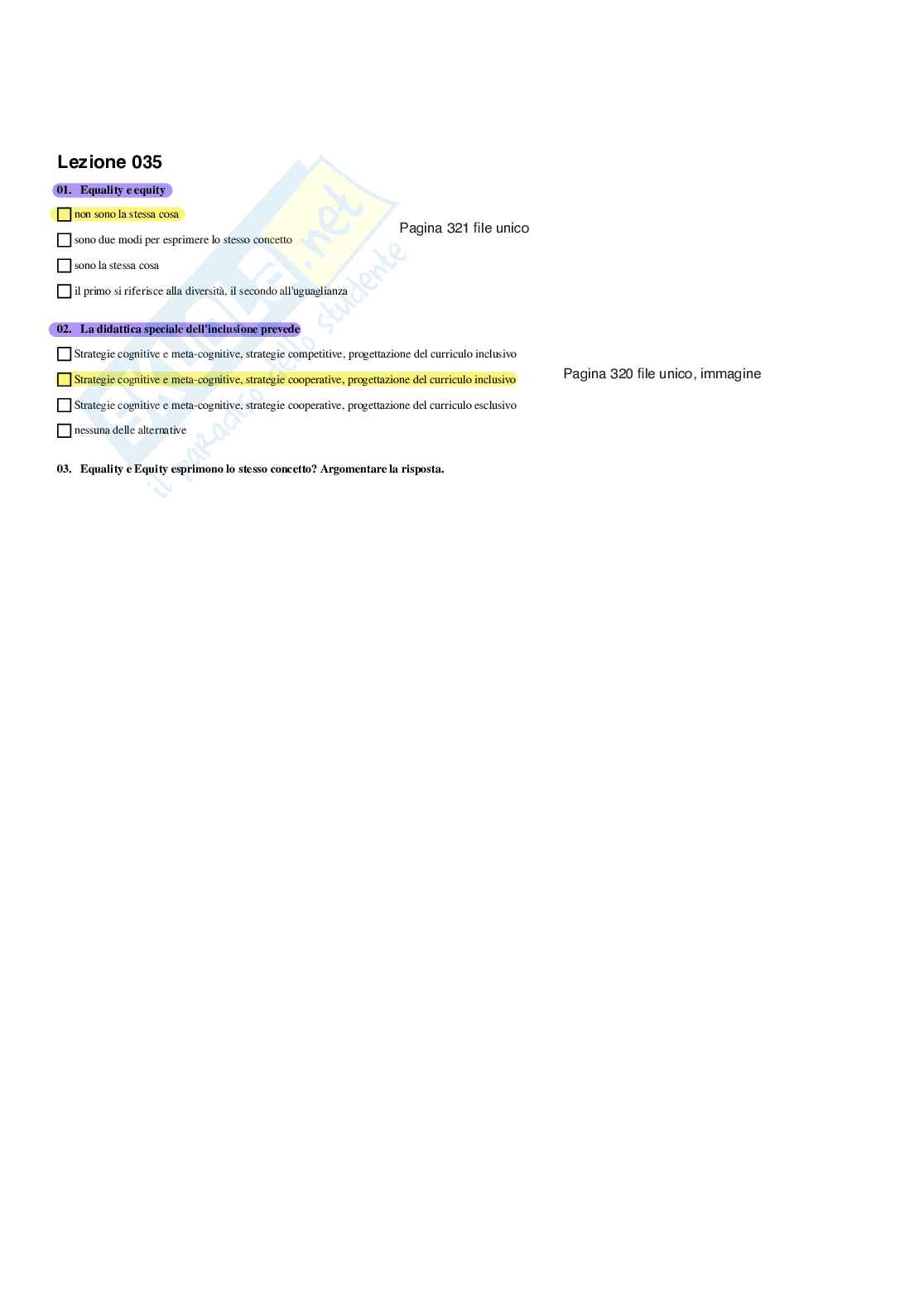 Paniere Neuropsichiatria infantile - Risposte multiple - aggiornato (2026) Pag. 36