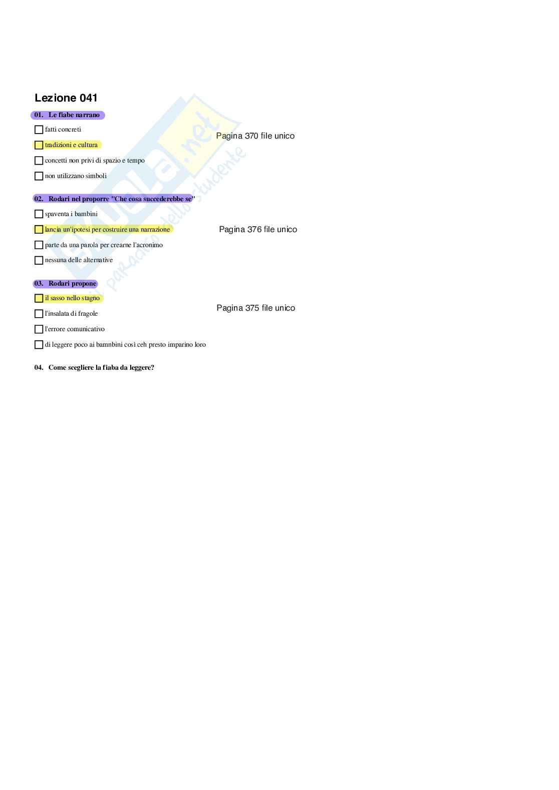 Paniere Neuropsichiatria infantile - Risposte multiple - aggiornato (2026) Pag. 41