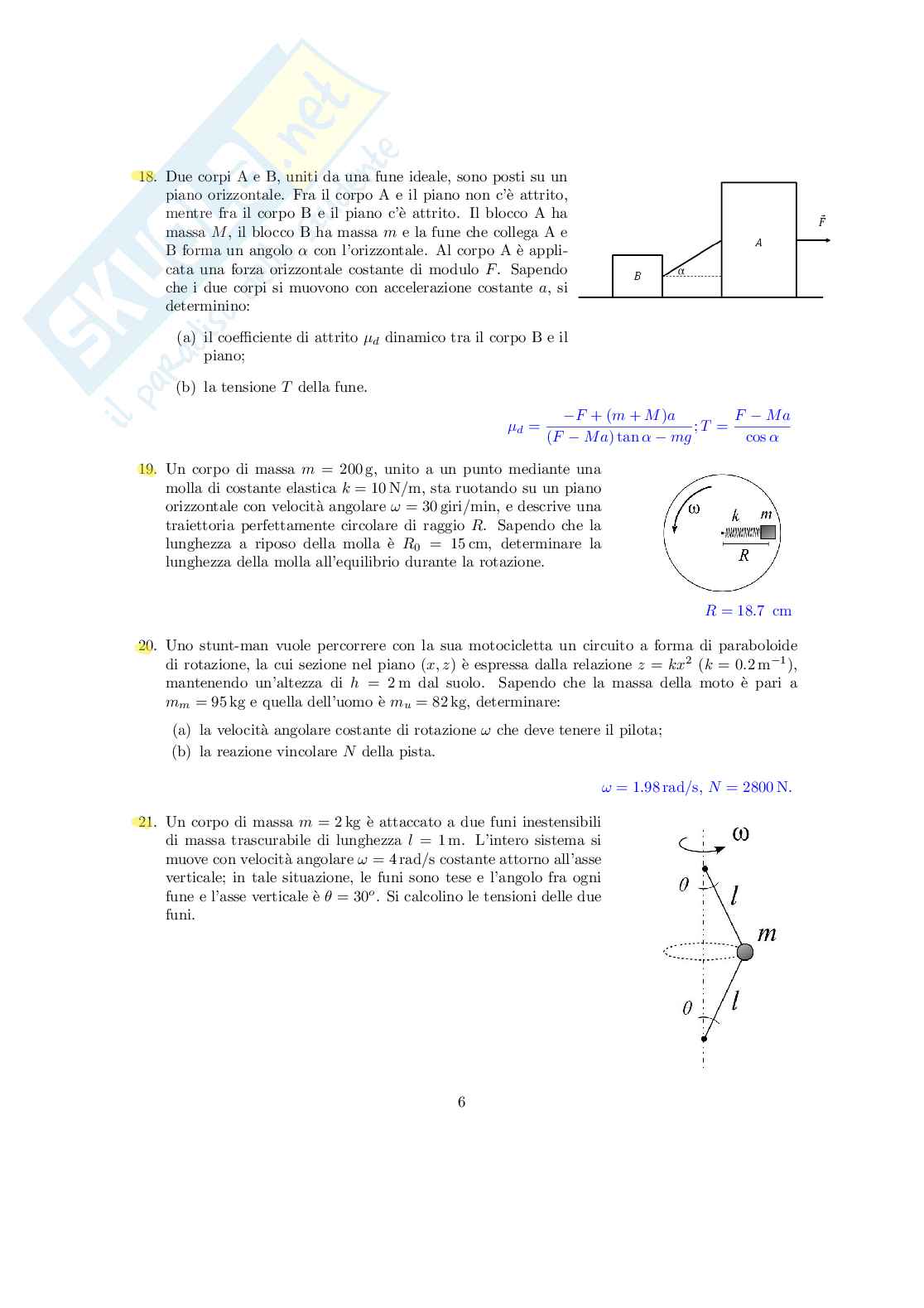 Esercizi di Fisica generale sulla dinamica Pag. 6