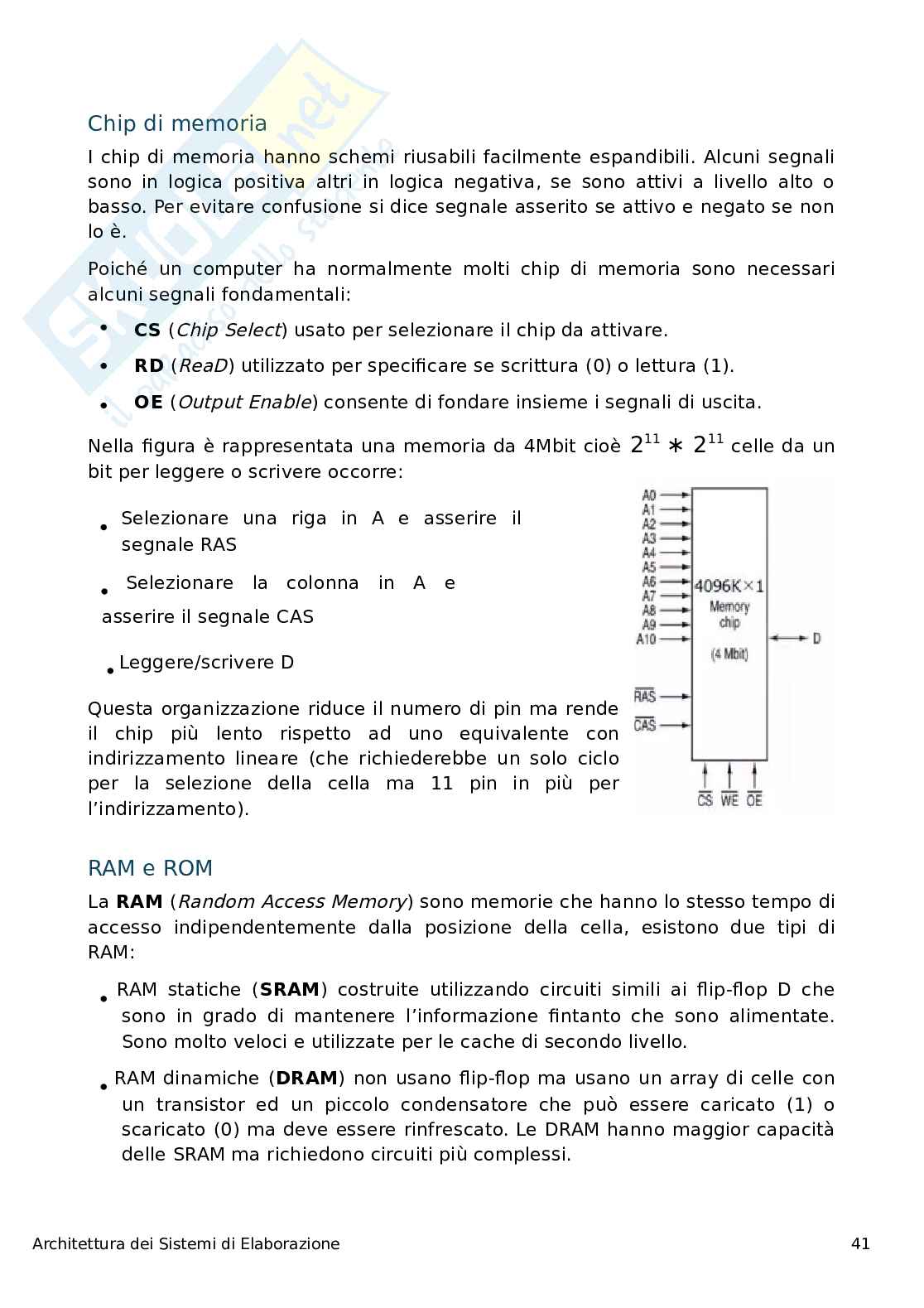 Architettura degli elaboratori Pag. 41