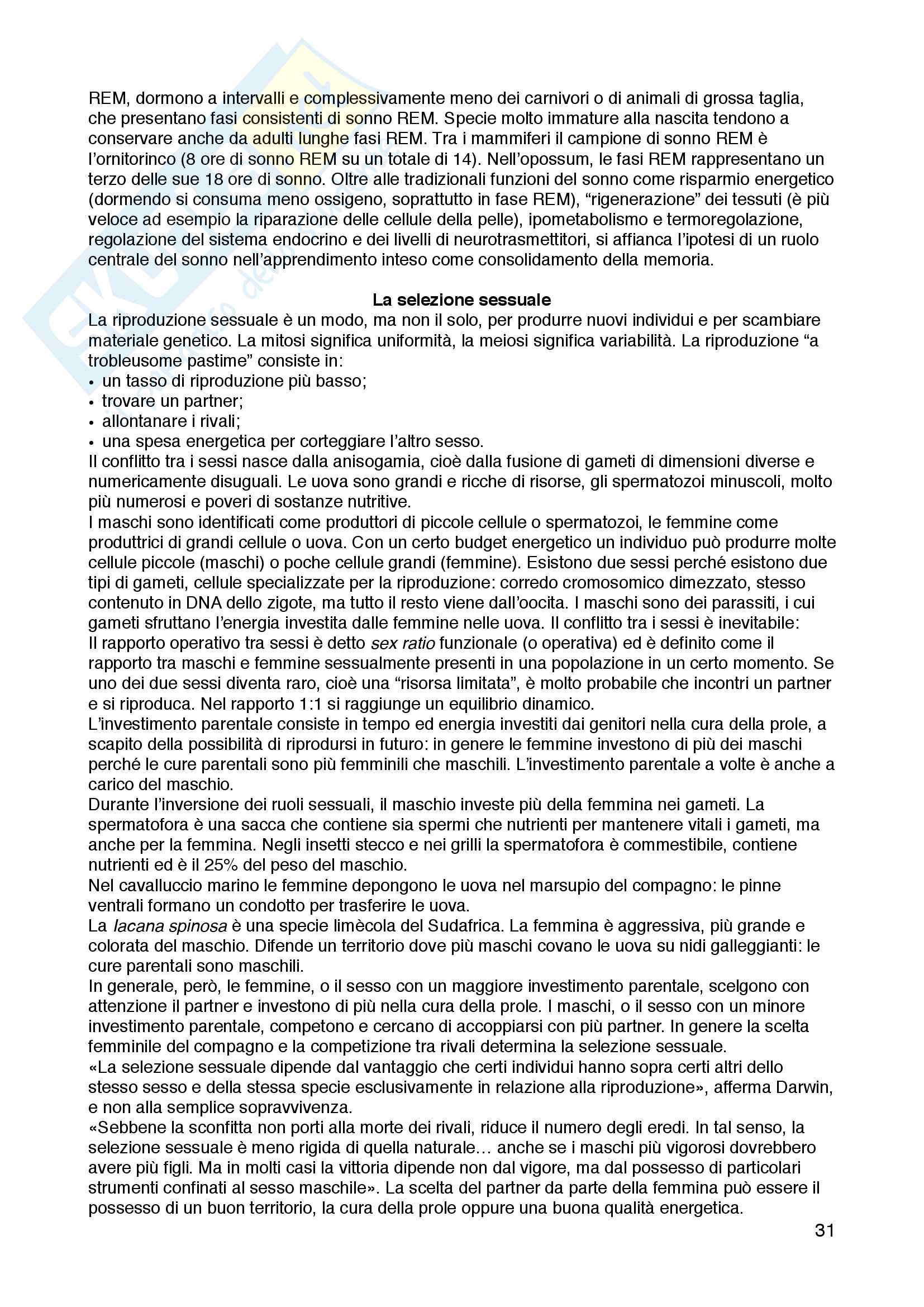 Appunti di biologia animale ed etologia, Elena Tricarico Pag. 31