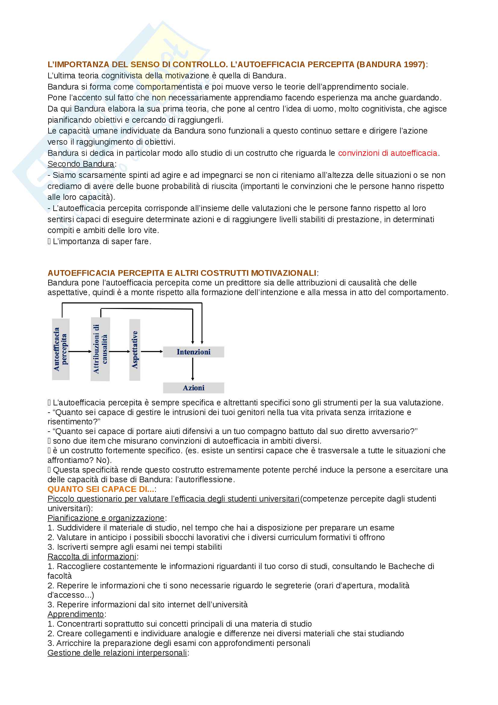 Sunto di motivazione, emozione e personalità, prof Steca, libro consigliato Psicologia generale, Cherubini Pag. 11
