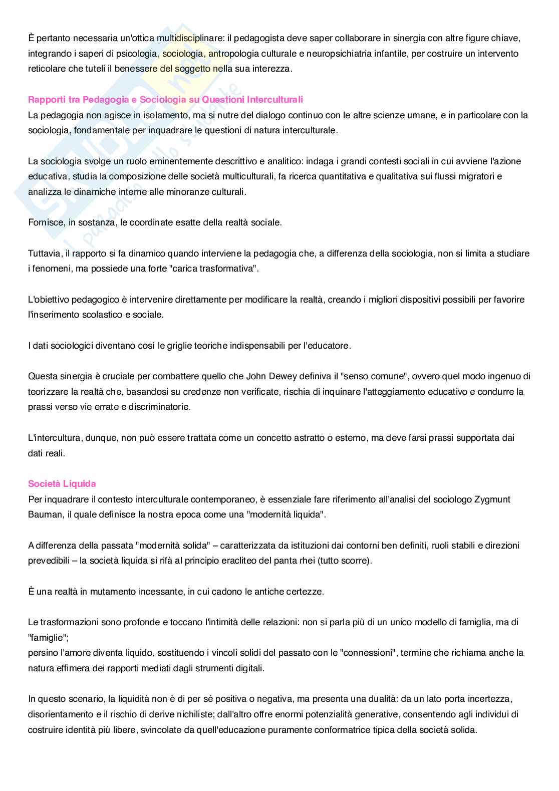 Appunti esame a scelta Pedagogia interculturale Pag. 2