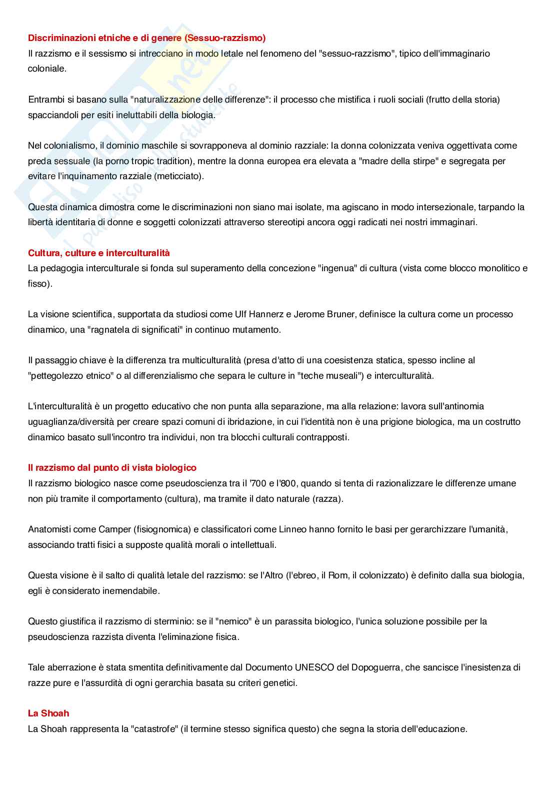 Appunti esame a scelta Pedagogia interculturale Pag. 21