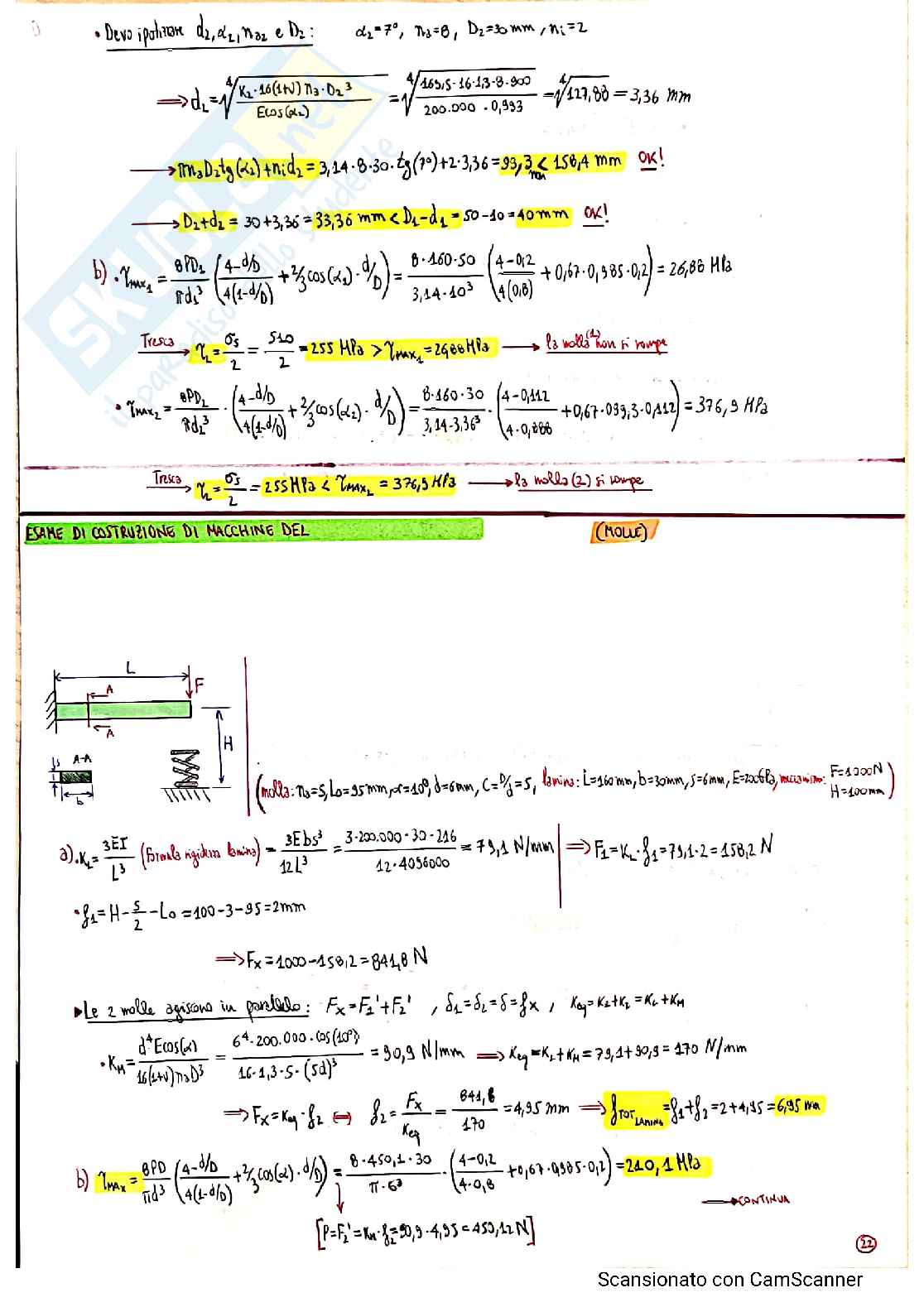 Esercizi esame Costruzione di Macchine prof. Sasso Pag. 21