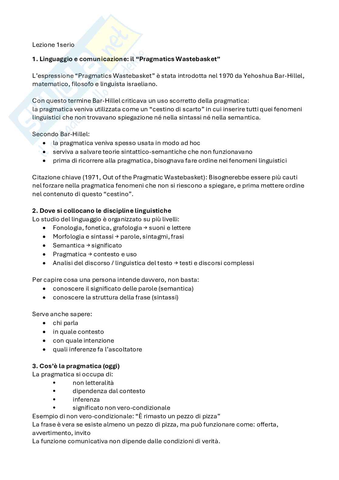 Appunti di Linguaggio e comunicazione - Parte di semantica Pag. 1