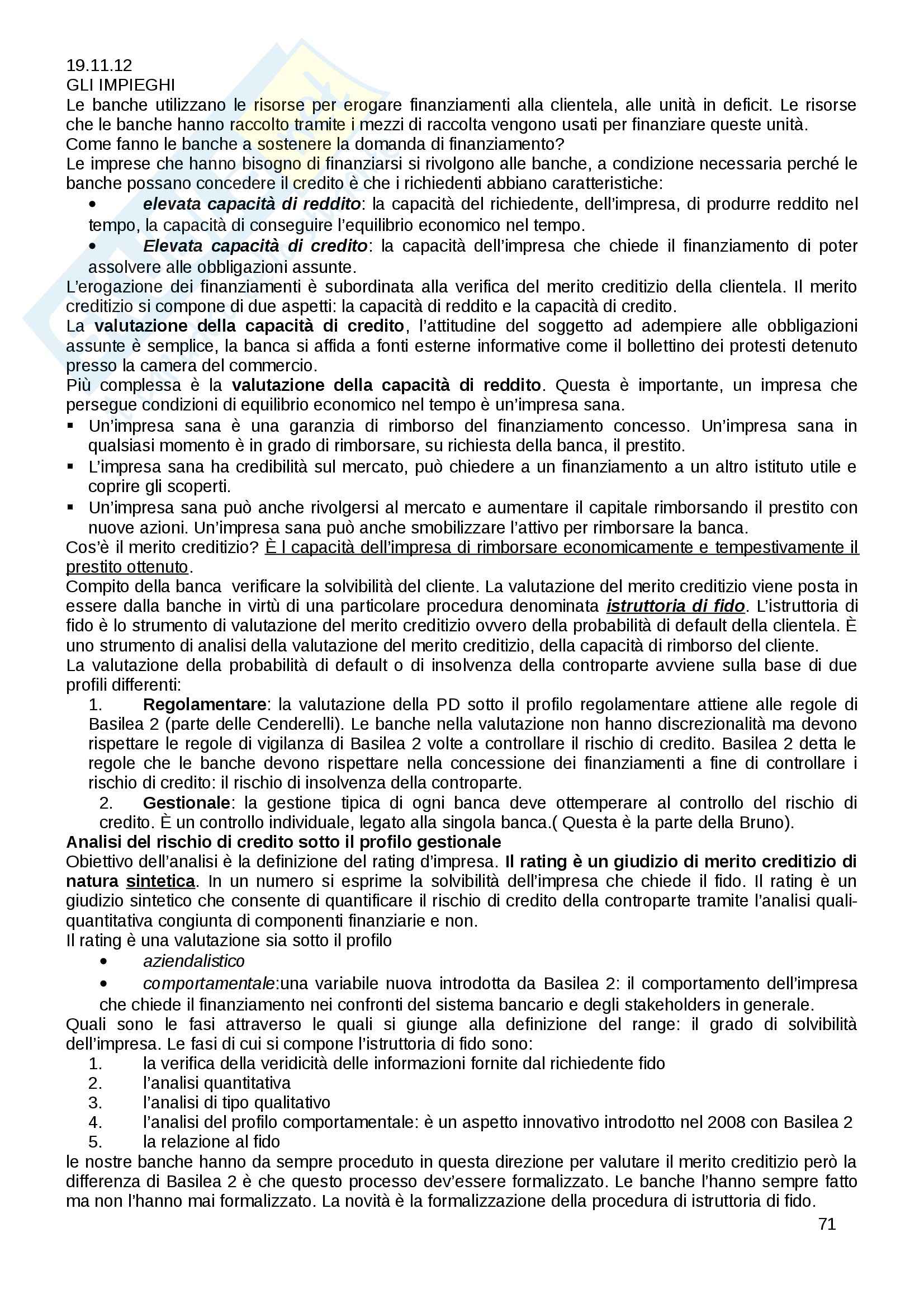 Appunti di economia e tecnica bancaria Pag. 71