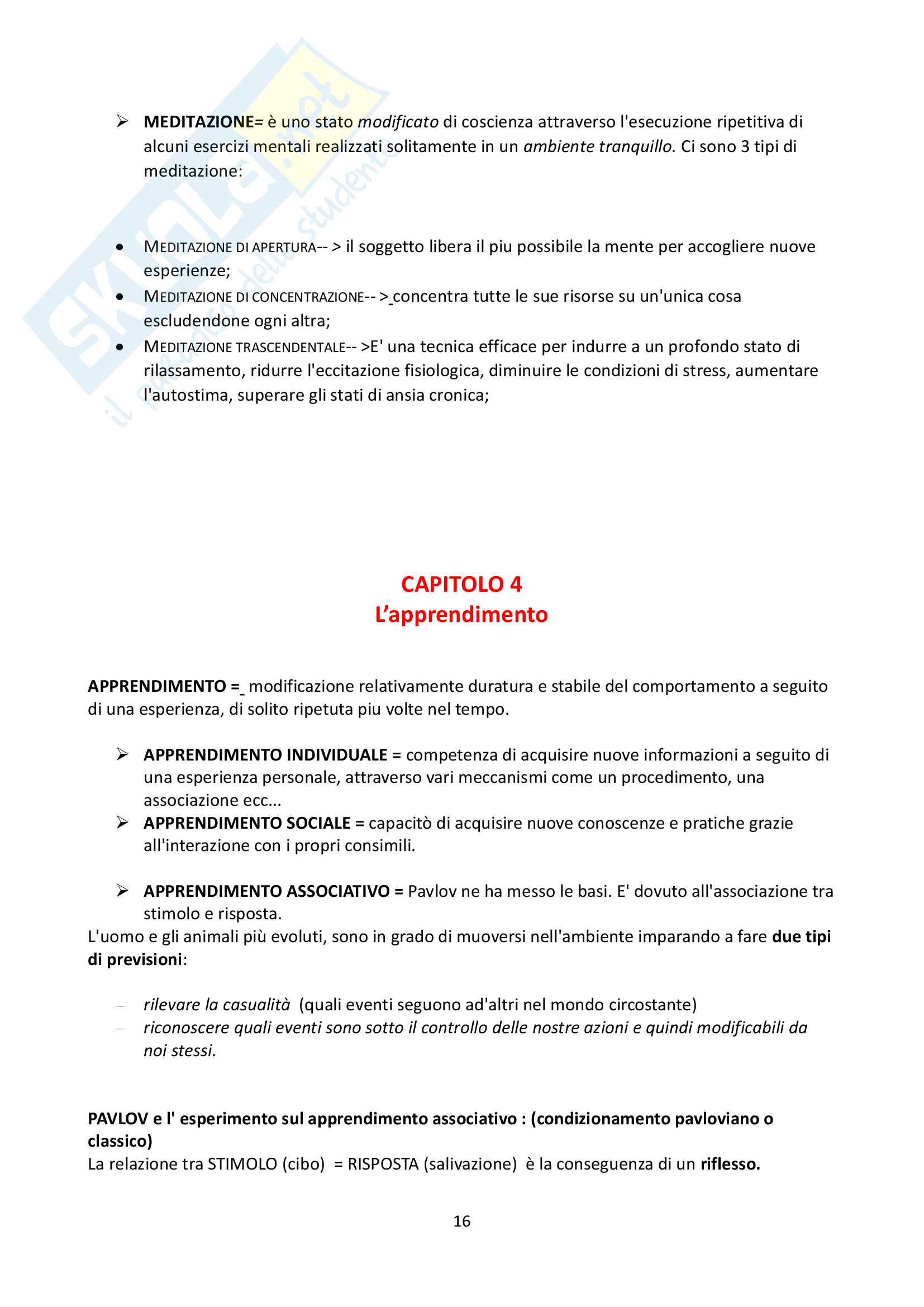 Riassunto esame Psicologia Generale, docente Federici, libro consigliato "Psicologia Generale" di L. Anolli e P. Legrenzi Pag. 16