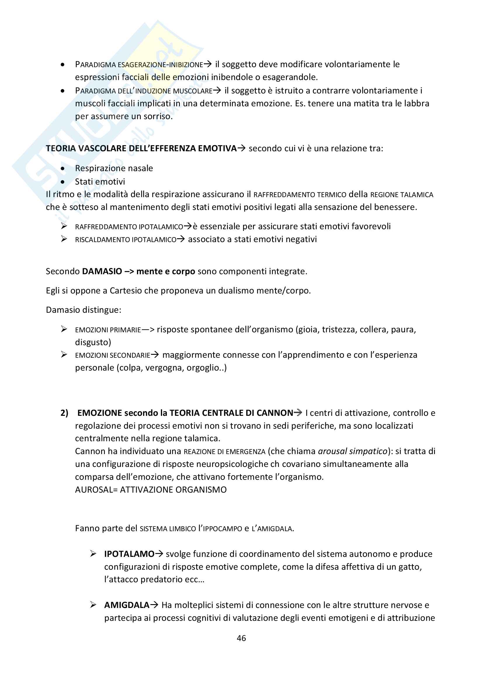 Riassunto esame Psicologia Generale, docente Federici, libro consigliato "Psicologia Generale" di L. Anolli e P. Legrenzi Pag. 46