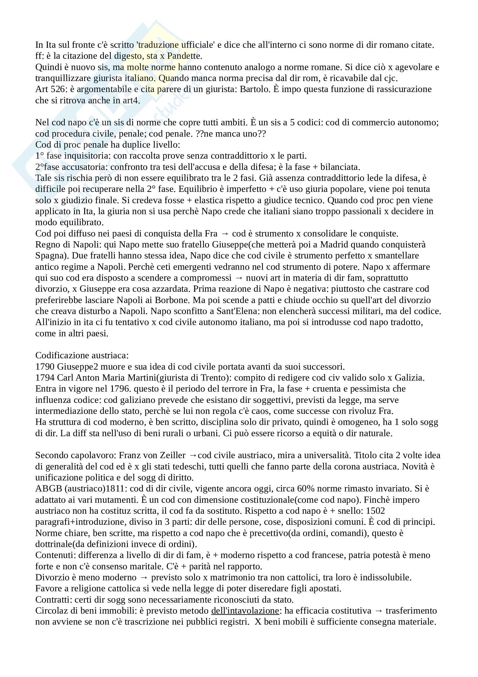 Lezioni esame Storia delle codificazioni moderne, prof. Bruschi Pag. 21