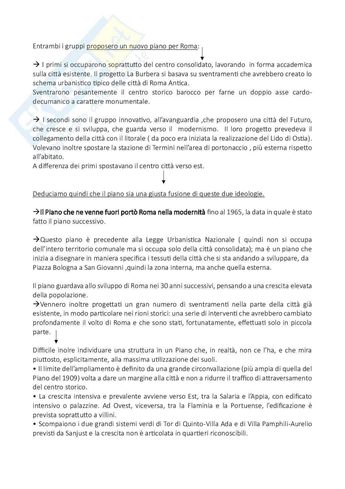 Appunti Analisi urbanistica del progetto - Roma città e piani dall’unità d’Italia ad oggi Pag. 6