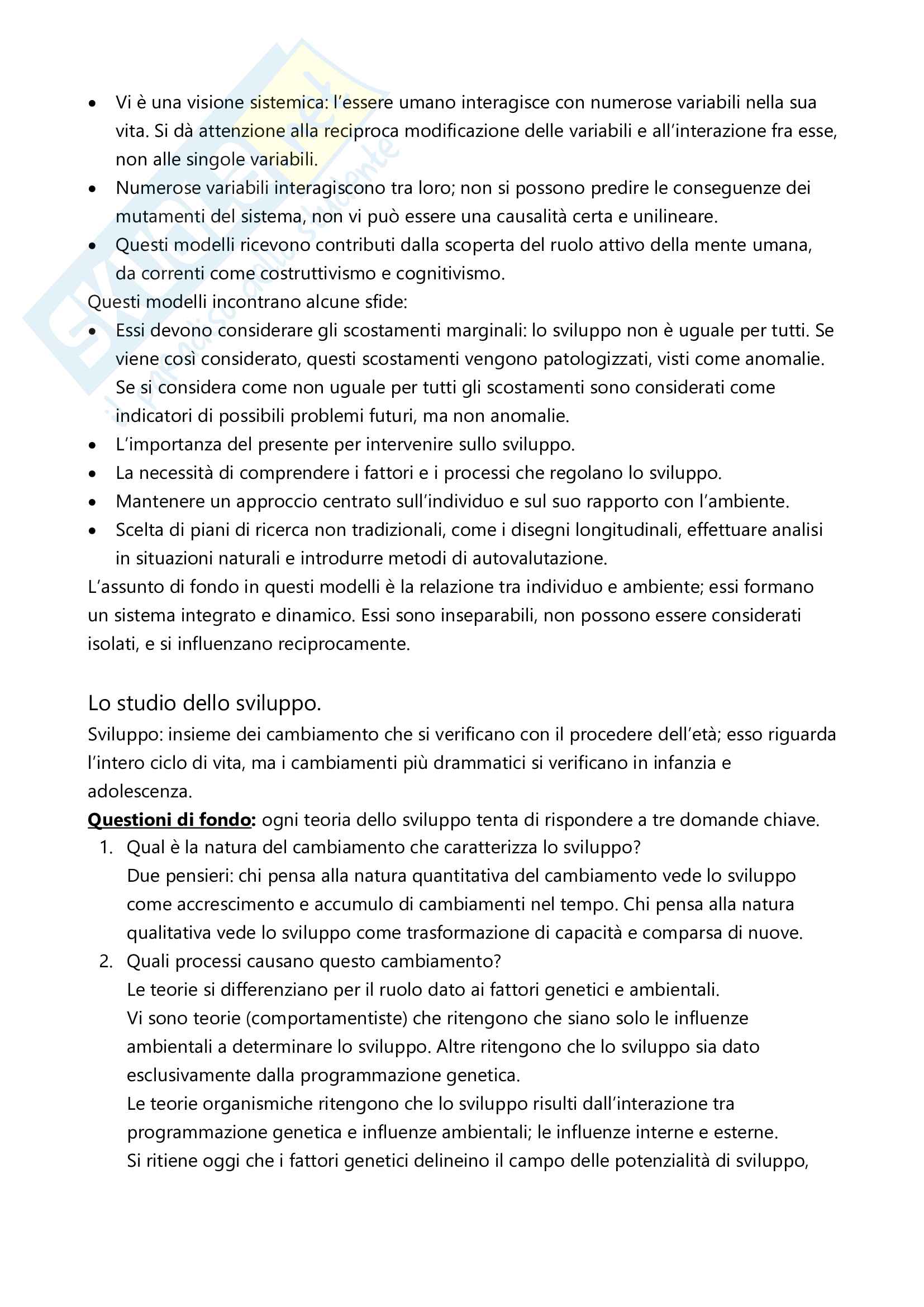 Riassunto esame Psicologia dello sviluppo, prof Begotti, libro consigliato Psicologia Dello Sviluppo, Camaioni Pag. 2