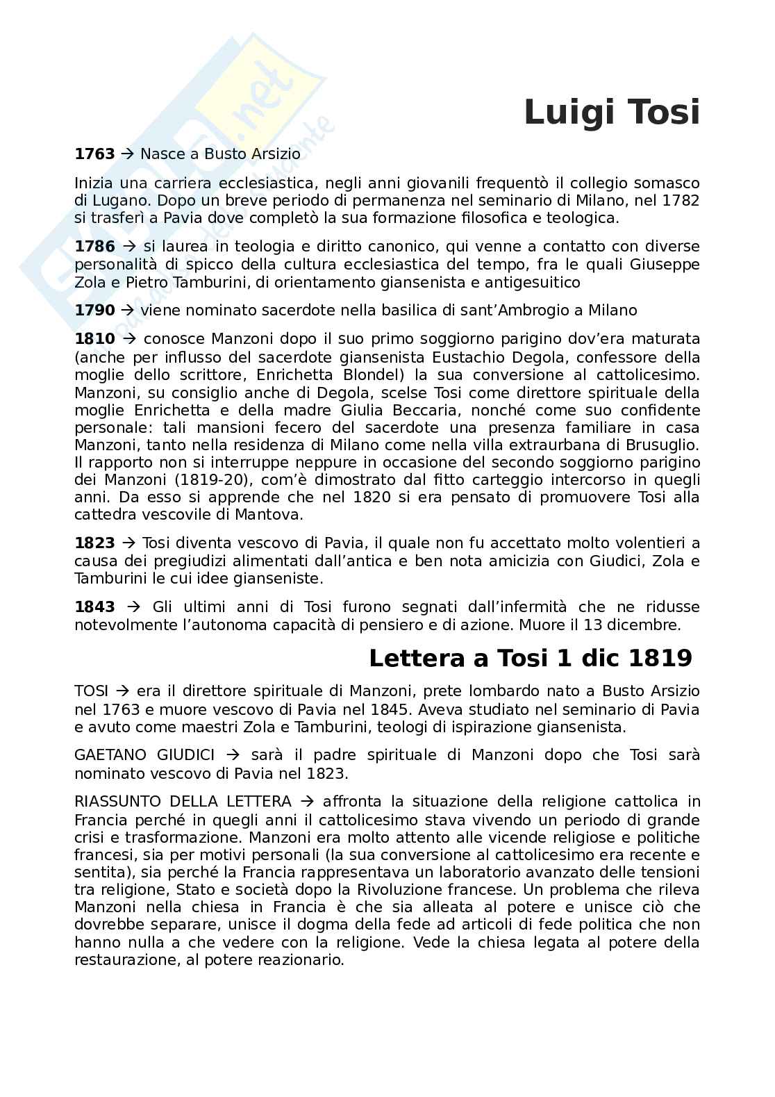 Luigi Tosi e le lettere Pag. 1