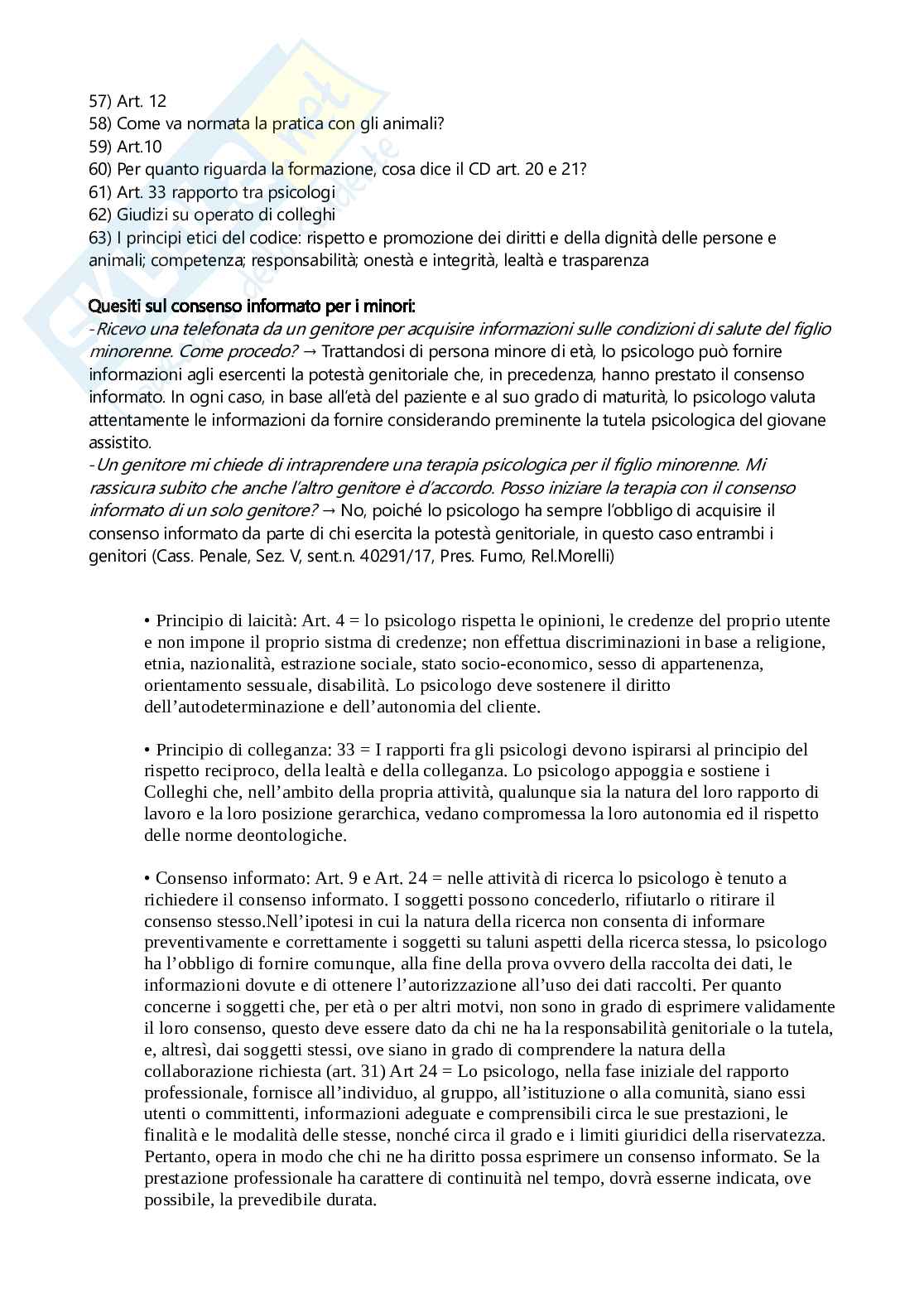 Domande Esame di Stato Psicologia Pag. 6