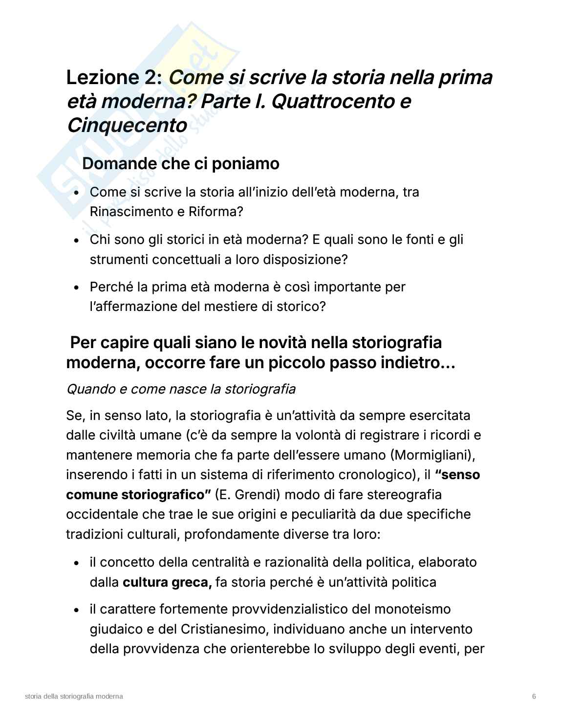 Storia della storiografia Pag. 6