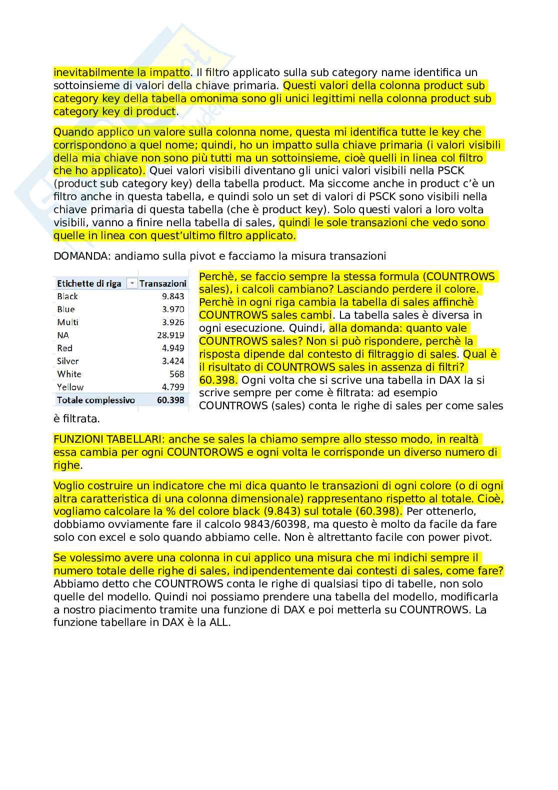 Principi di Business Intelligence Pag. 31