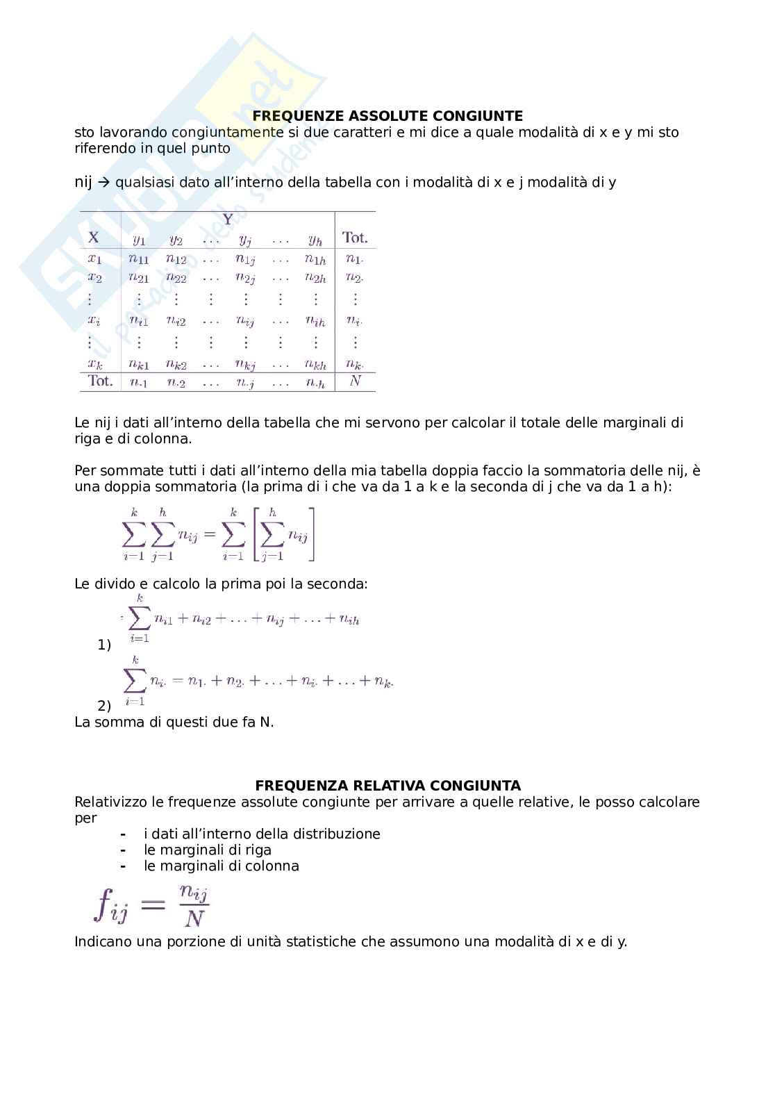 statistica bivariata e indici di associazione Pag. 2