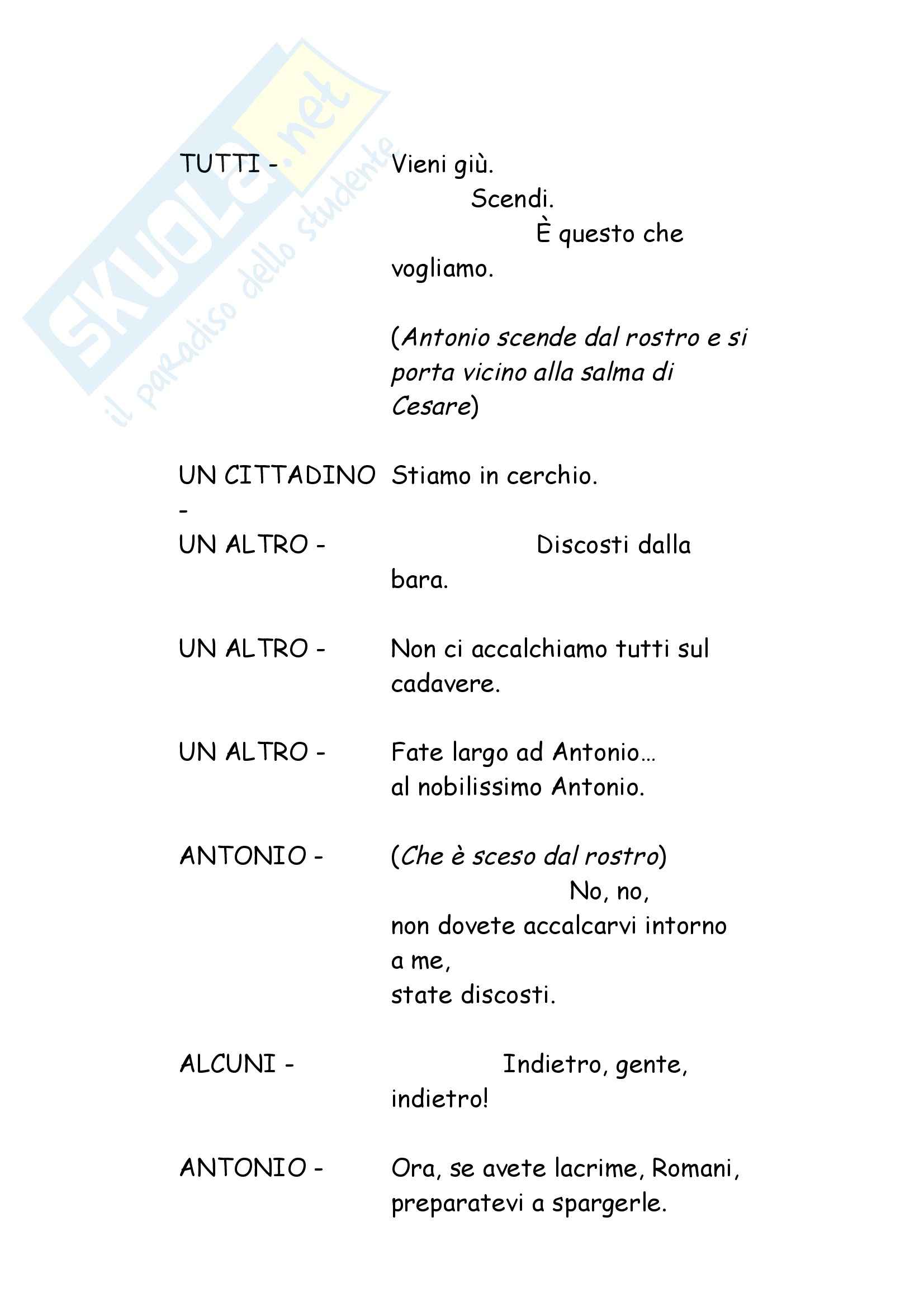 Tecniche espressive e composizione testi in italiano - Giulio Cesare Scena II Pag. 16