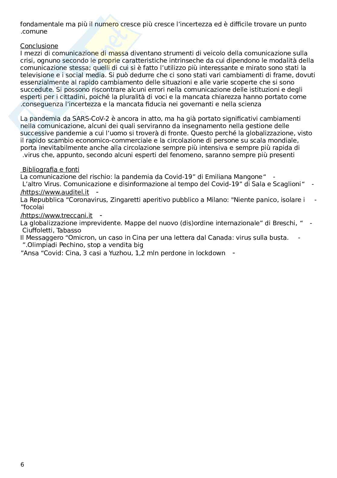 Comunicazione durante la pandemia da Covid-19 Pag. 6
