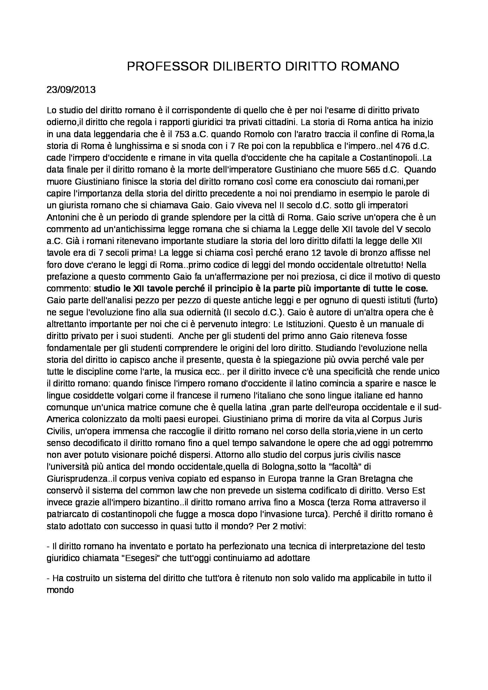 Diritto romano - Appunti Pag. 1