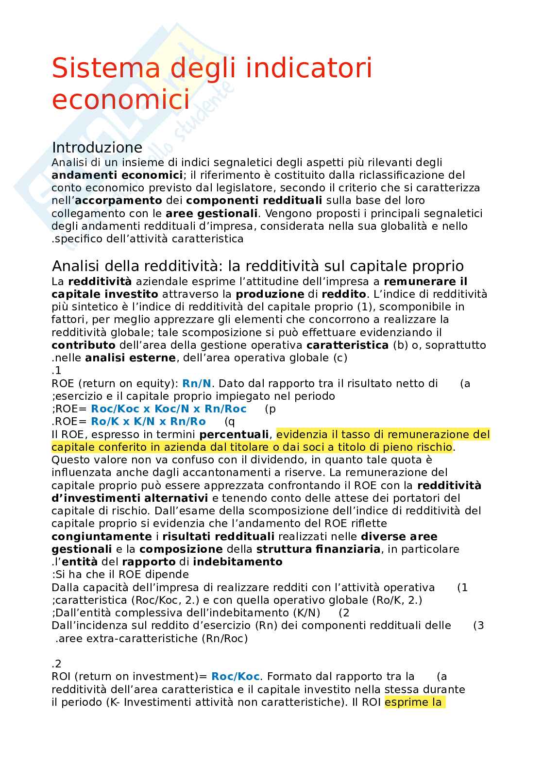 Indicatori e leva finanziaria Pag. 6