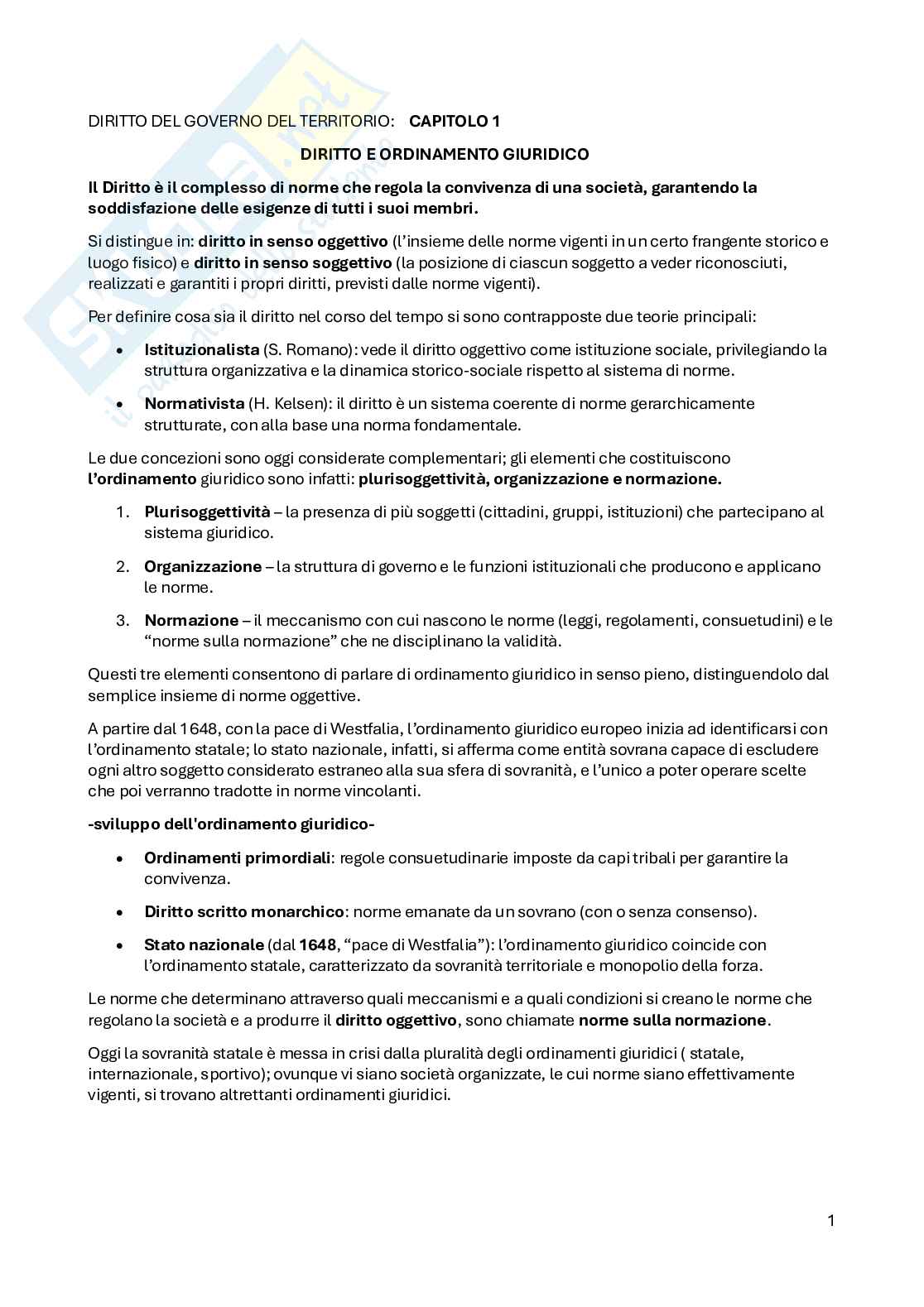 Diritto del governo del territorio Pag. 1