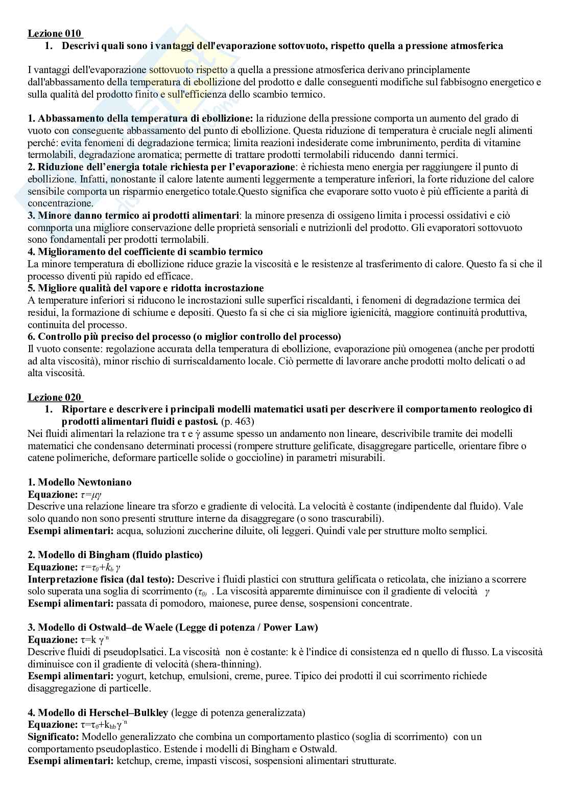 Paniere Tecnologia e qualità degli alimenti Pag. 1