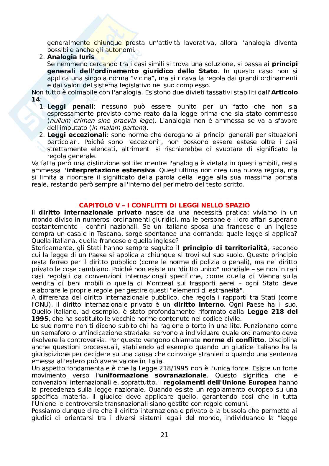 Riassunto esame Diritto privato I, Prof. Viciani Simona, libro consigliato Manuale di Diritto privato, ventisettesima edizione, Torrente, Schlesinger, Anelli Pag. 21