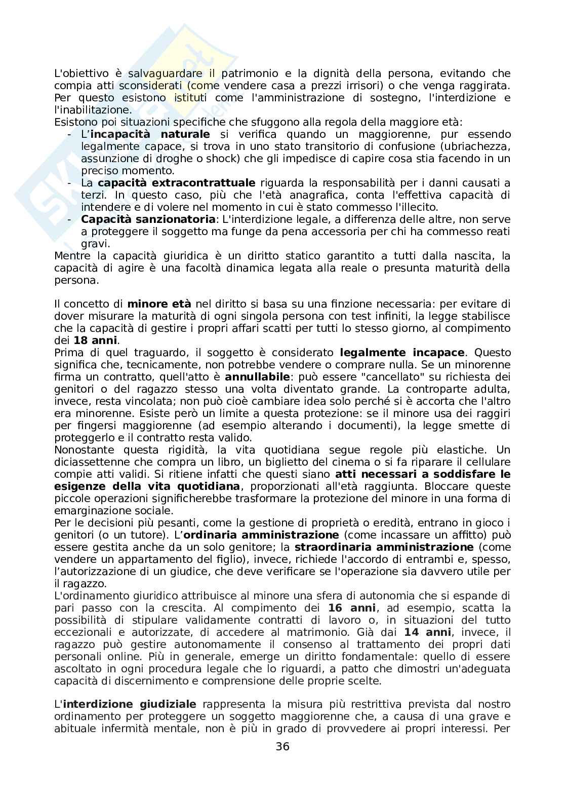 Riassunto esame Diritto privato I, Prof. Viciani Simona, libro consigliato Manuale di Diritto privato, ventisettesima edizione, Torrente, Schlesinger, Anelli Pag. 36