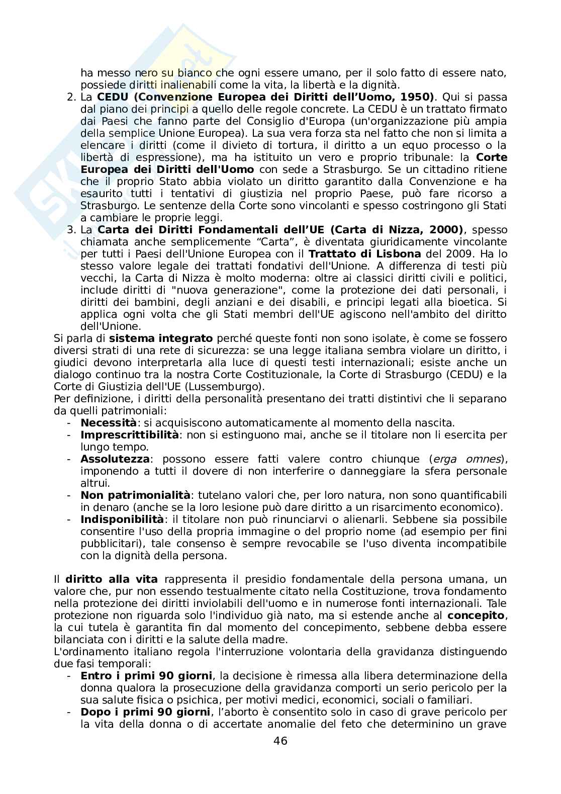 Riassunto esame Diritto privato I, Prof. Viciani Simona, libro consigliato Manuale di Diritto privato, ventisettesima edizione, Torrente, Schlesinger, Anelli Pag. 46