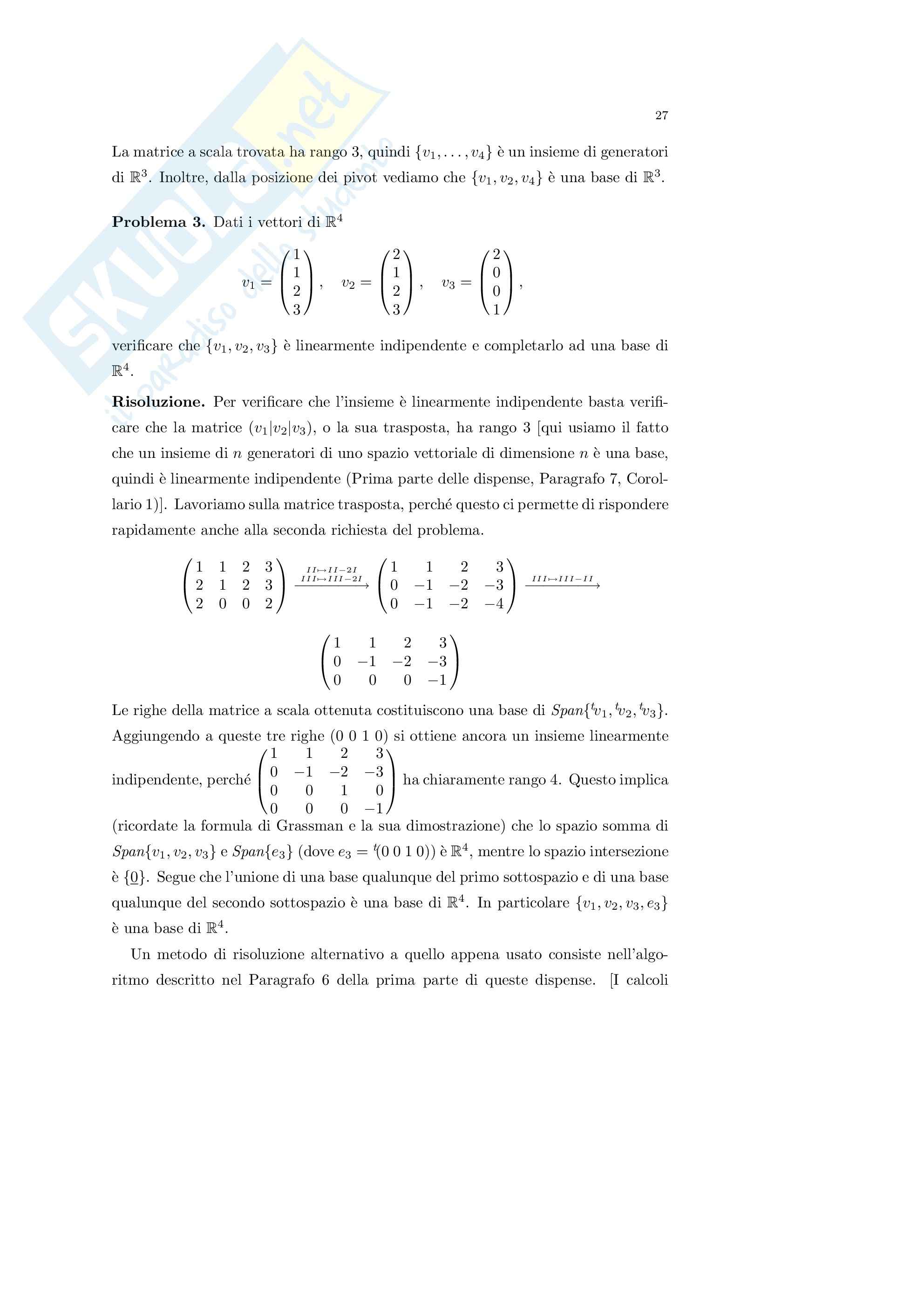 Algebra lineare - nozioni varie Pag. 11
