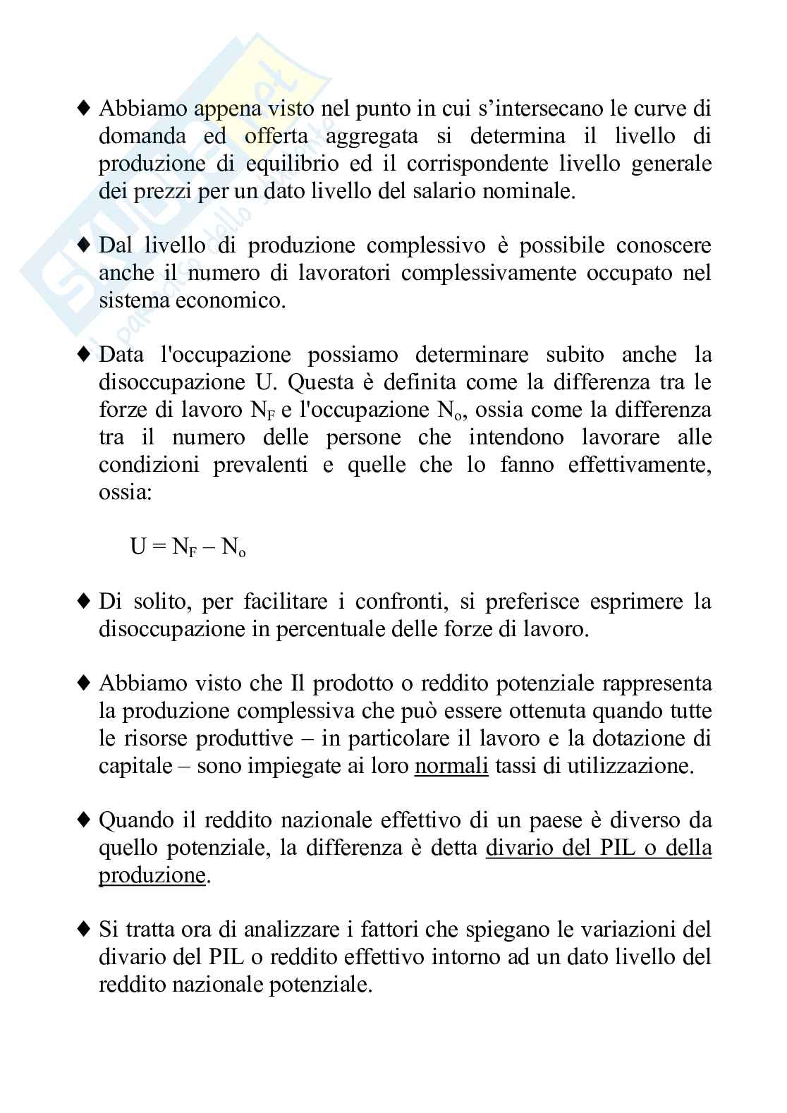 Determinazione del livello di occupazione e di produzione nel breve periodo Pag. 1