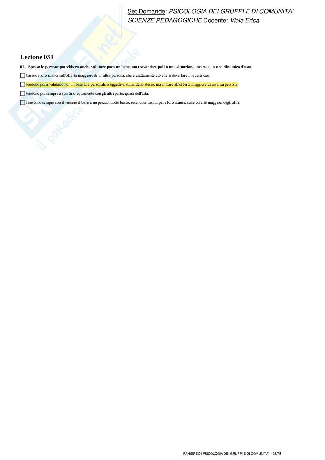 Psicologia dei gruppi e di comunità - paniere completo Pag. 36
